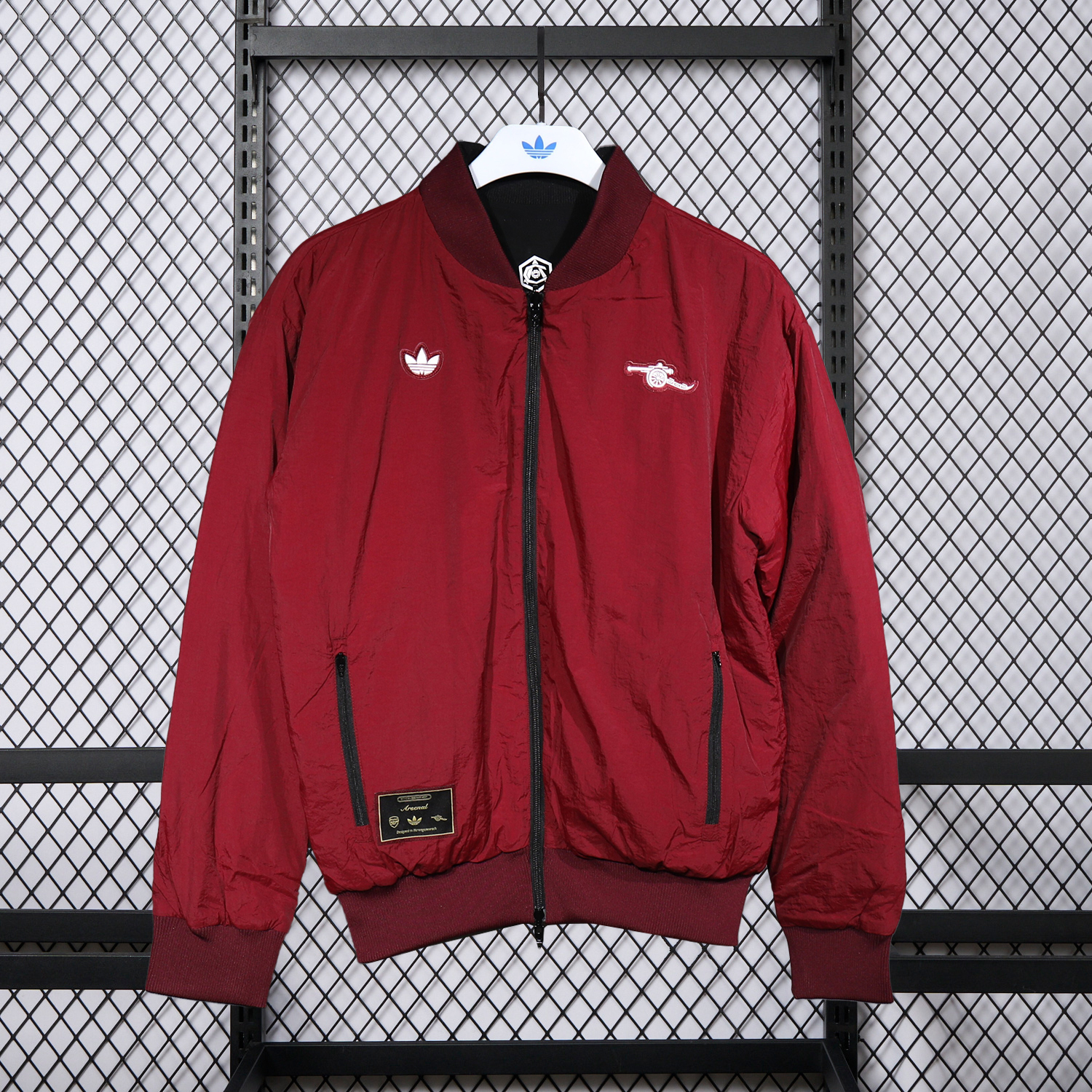 AlphaJersey-Arsenal 25-26 Double Sided Reversible Windbreaker - Black & Red
