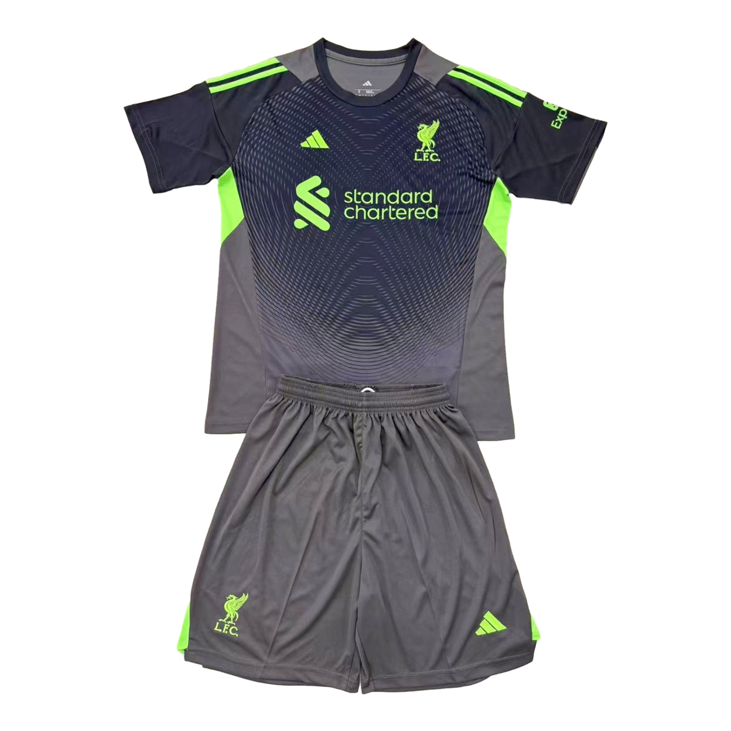 AlphaJersey-Liver.pool 25-26 Black Grey Goalkeeper Kids Kit