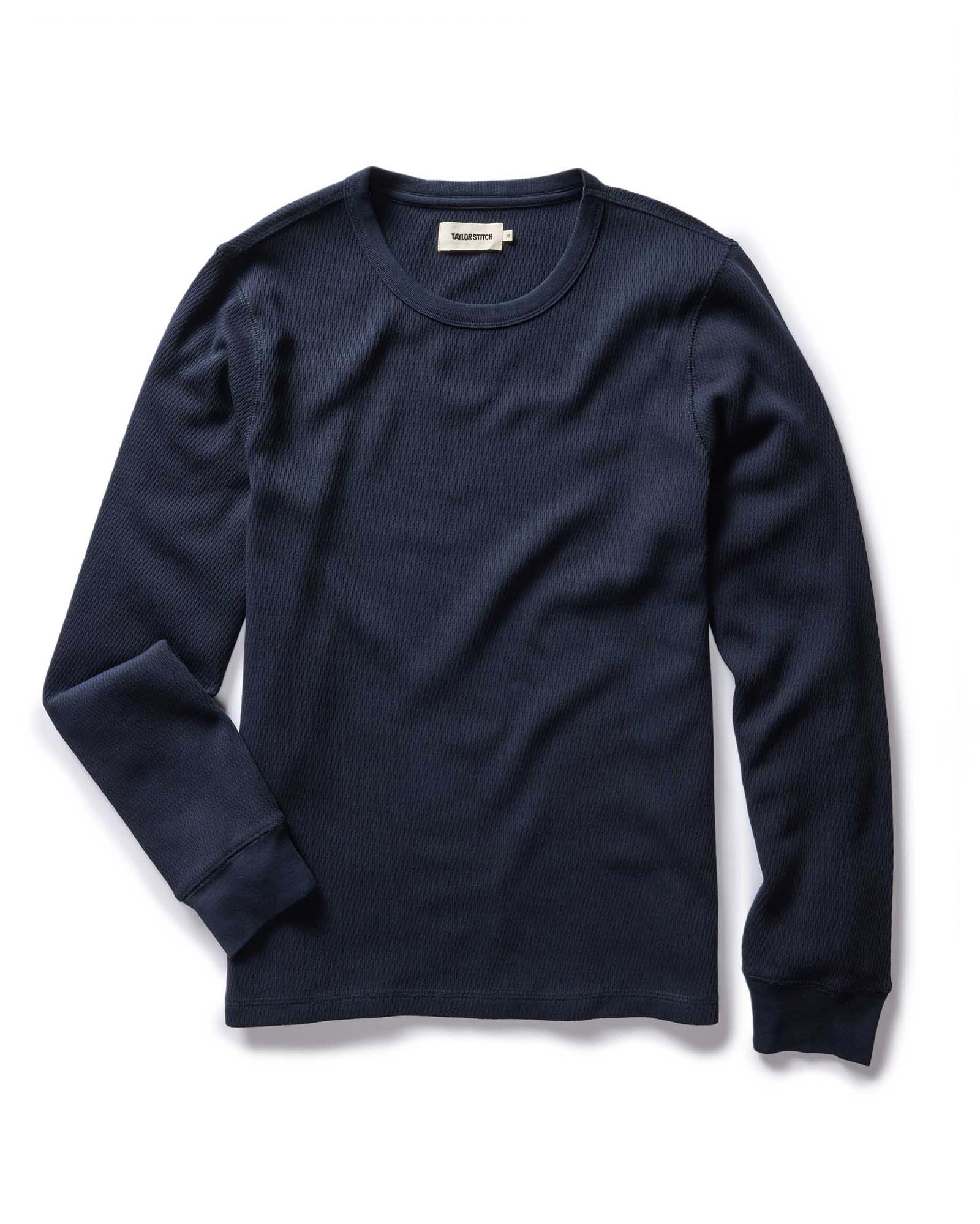 The Organic Cotton Crew in Dark Navy Waffle | Modern Menswear by yycbvcnbmmnbm