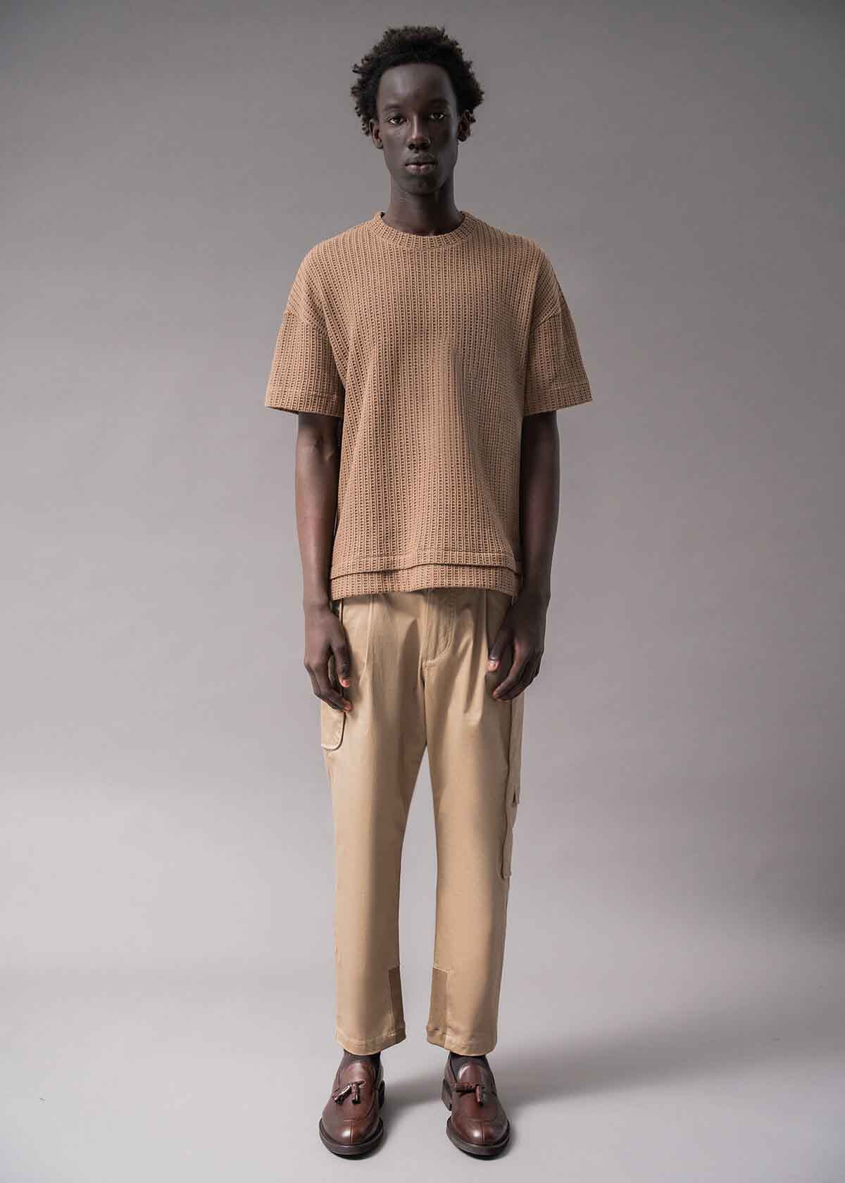 Almond Open Weave Crew | Modern Menswear by yycbvcnbmmnbm