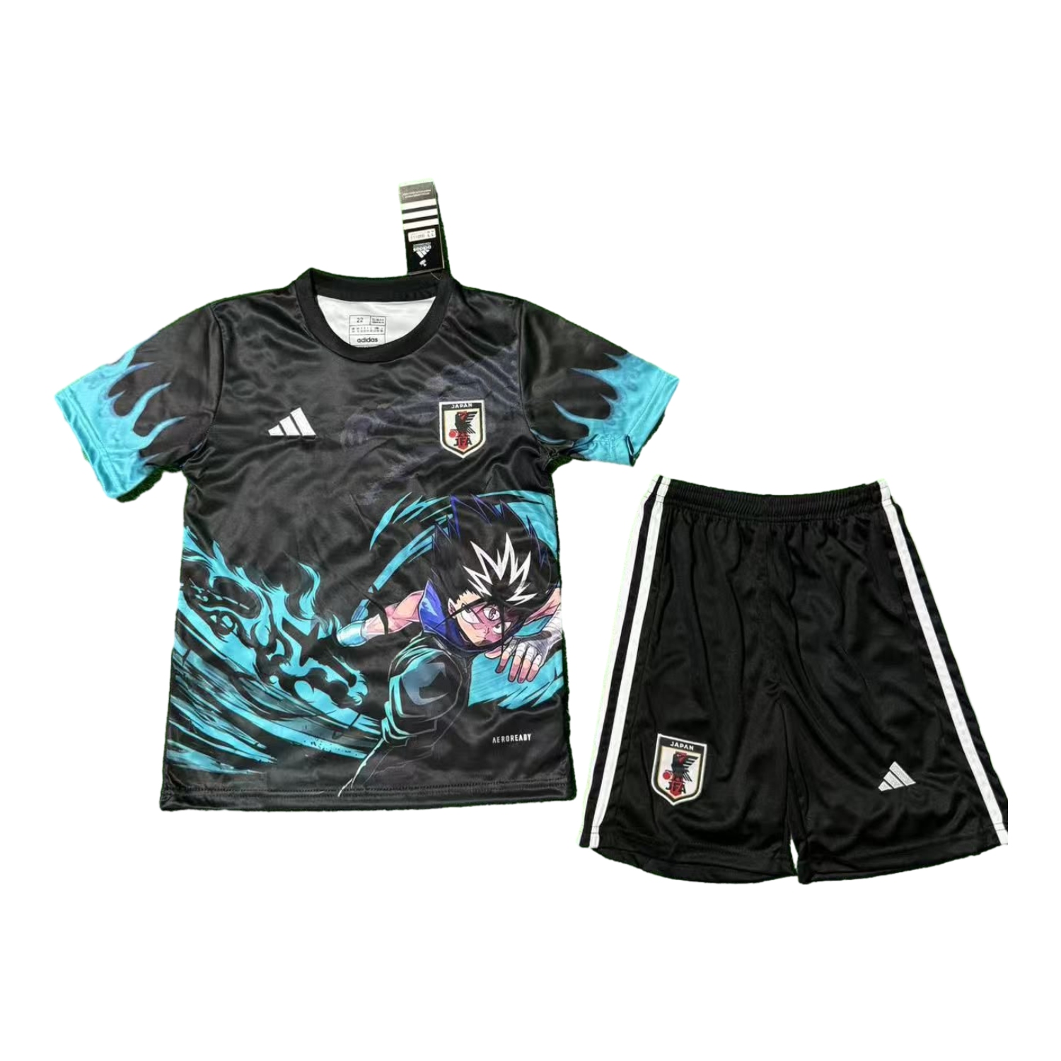 AlphaJersey-Japan 25-26 Yu Yu Hakusho Hiei Black Dragon Wave Black Special Kids Kit