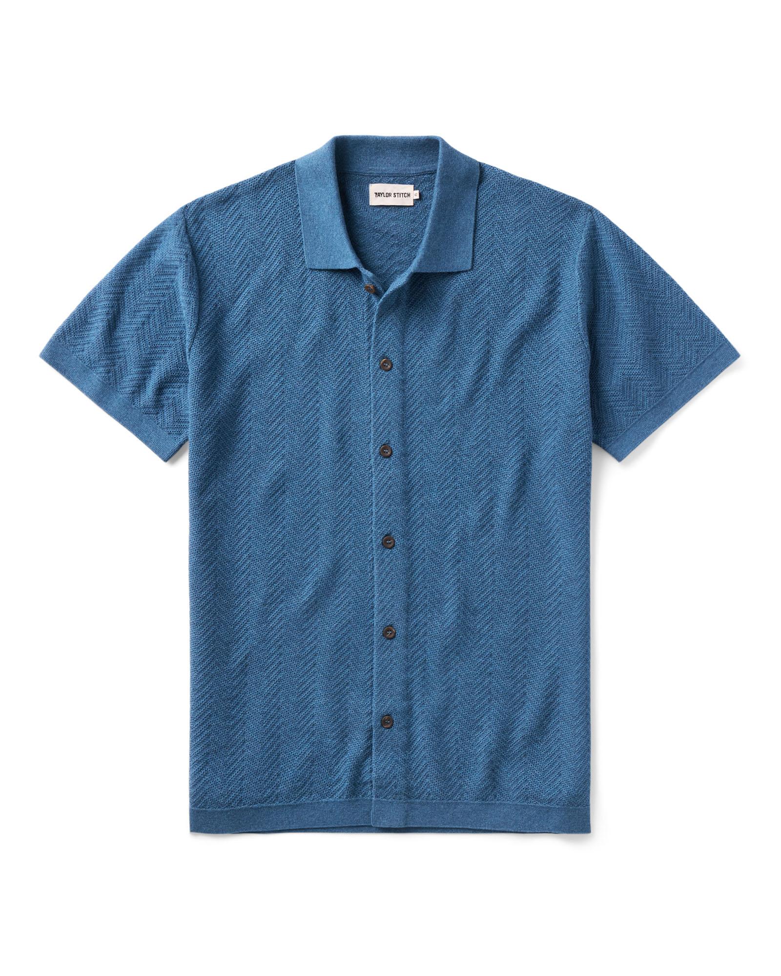 The Button Down Polo in Gulf Stream Herringbone | Modern Menswear by yycbvcnbmmnbm