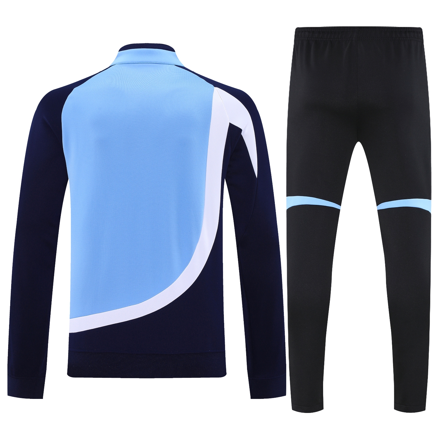 AlphaJersey-Real Madrid 25-26 Throwback Jacket Training Tracksuit - Blue Jackets & Black Pants