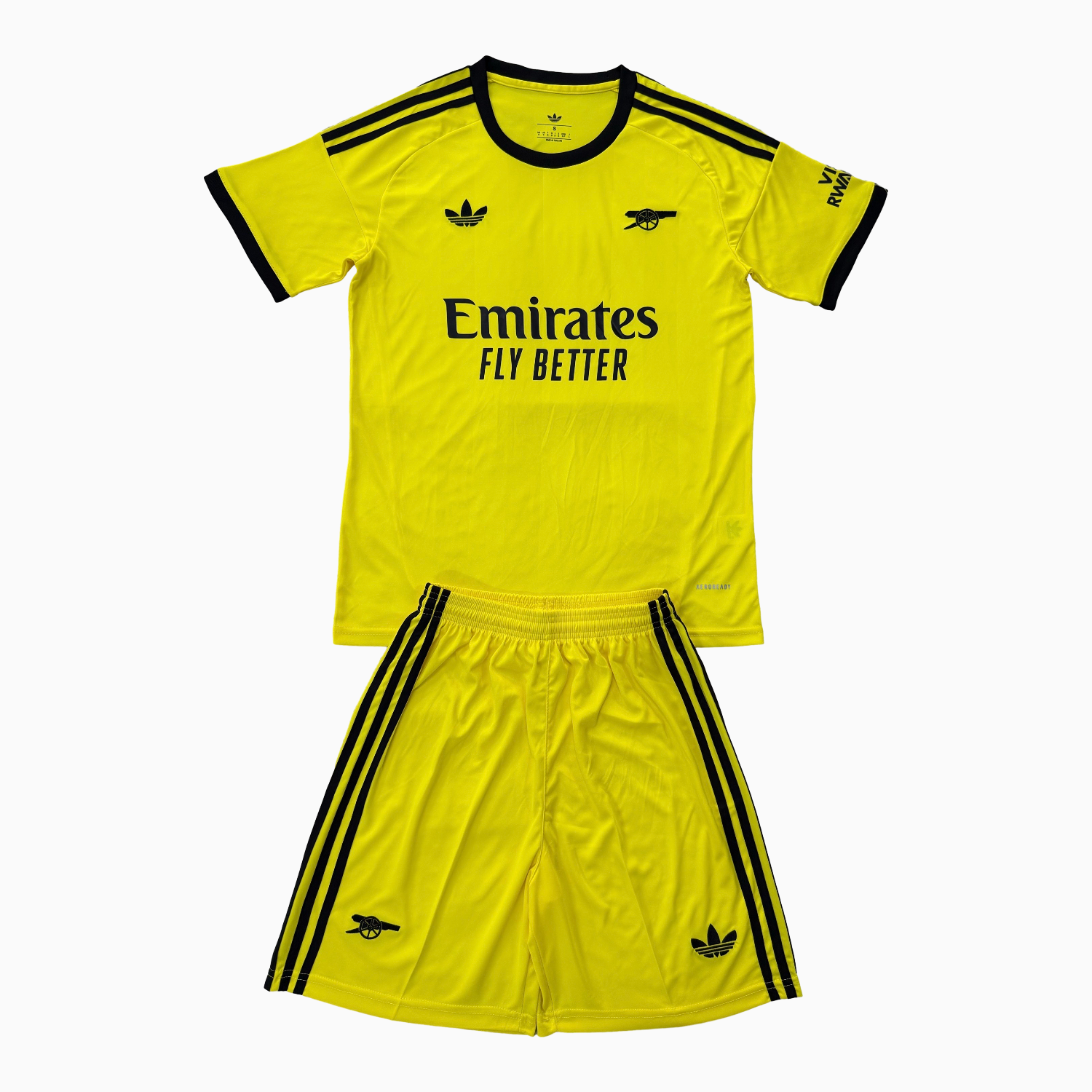 AlphaJersey-Arsenal 25-26 Yellow Goalkeeper Men's Adult Jersey Set - Fans Version