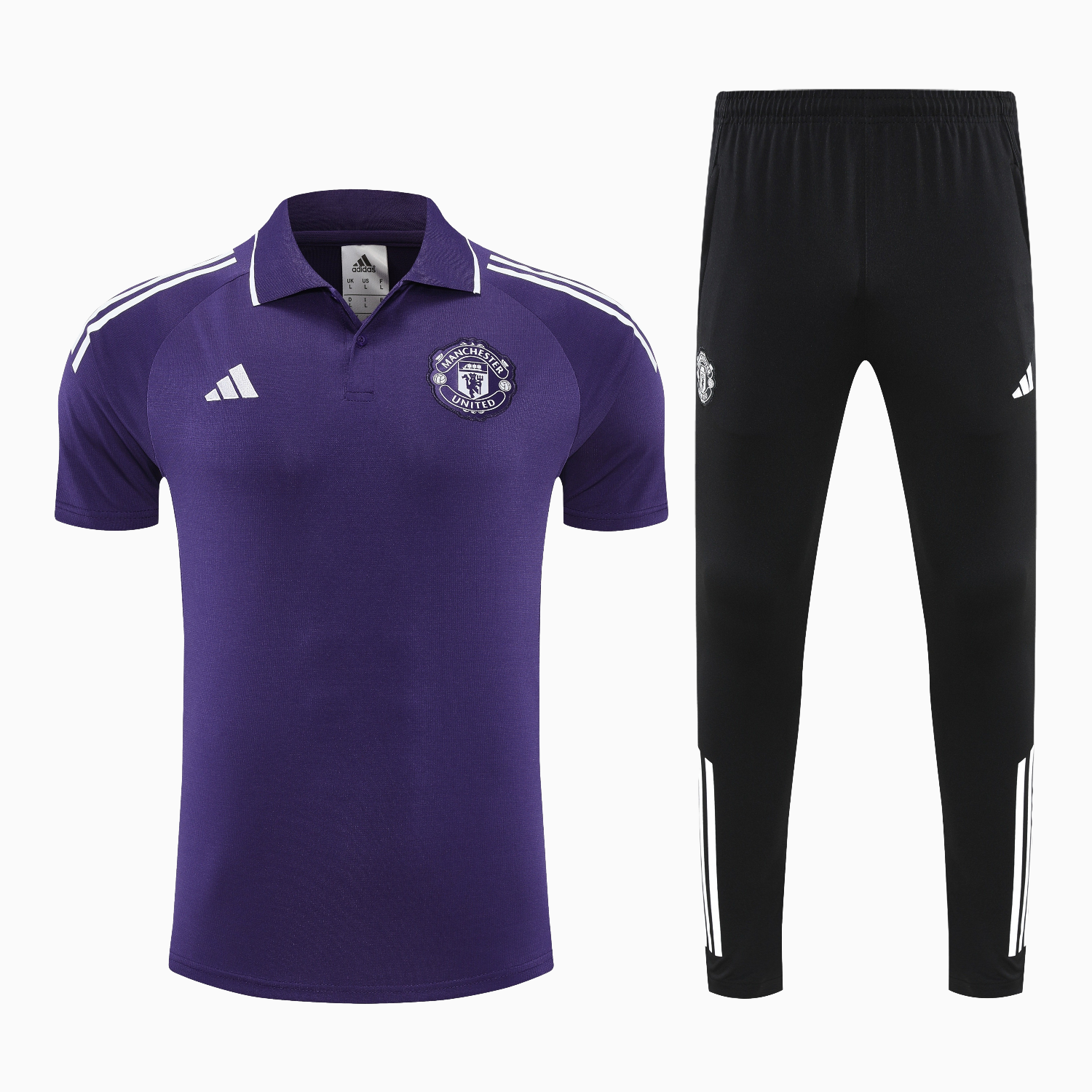 AlphaJersey-Manchester United 25-26 POLO Short-Sleeve Training Set - Purple Top and Black Pants