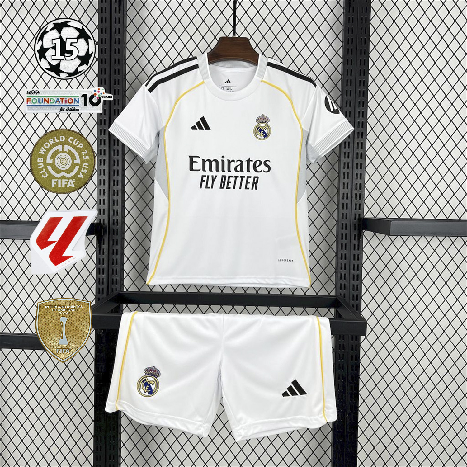 AlphaJersey-Real Madrid 25-26 Home White Kids Kit - Fans Version