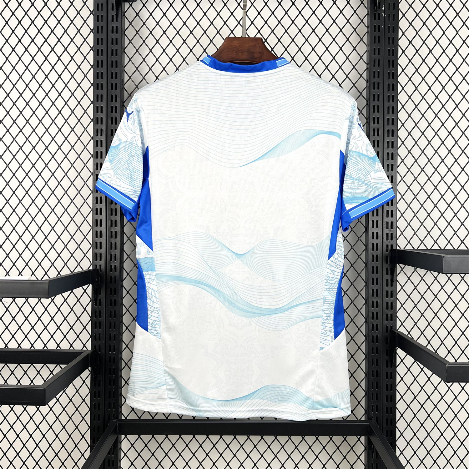 AlphaJersey-Portugal 2026 Bright White With Sky Blue Waves Special Jersey - Fans Version