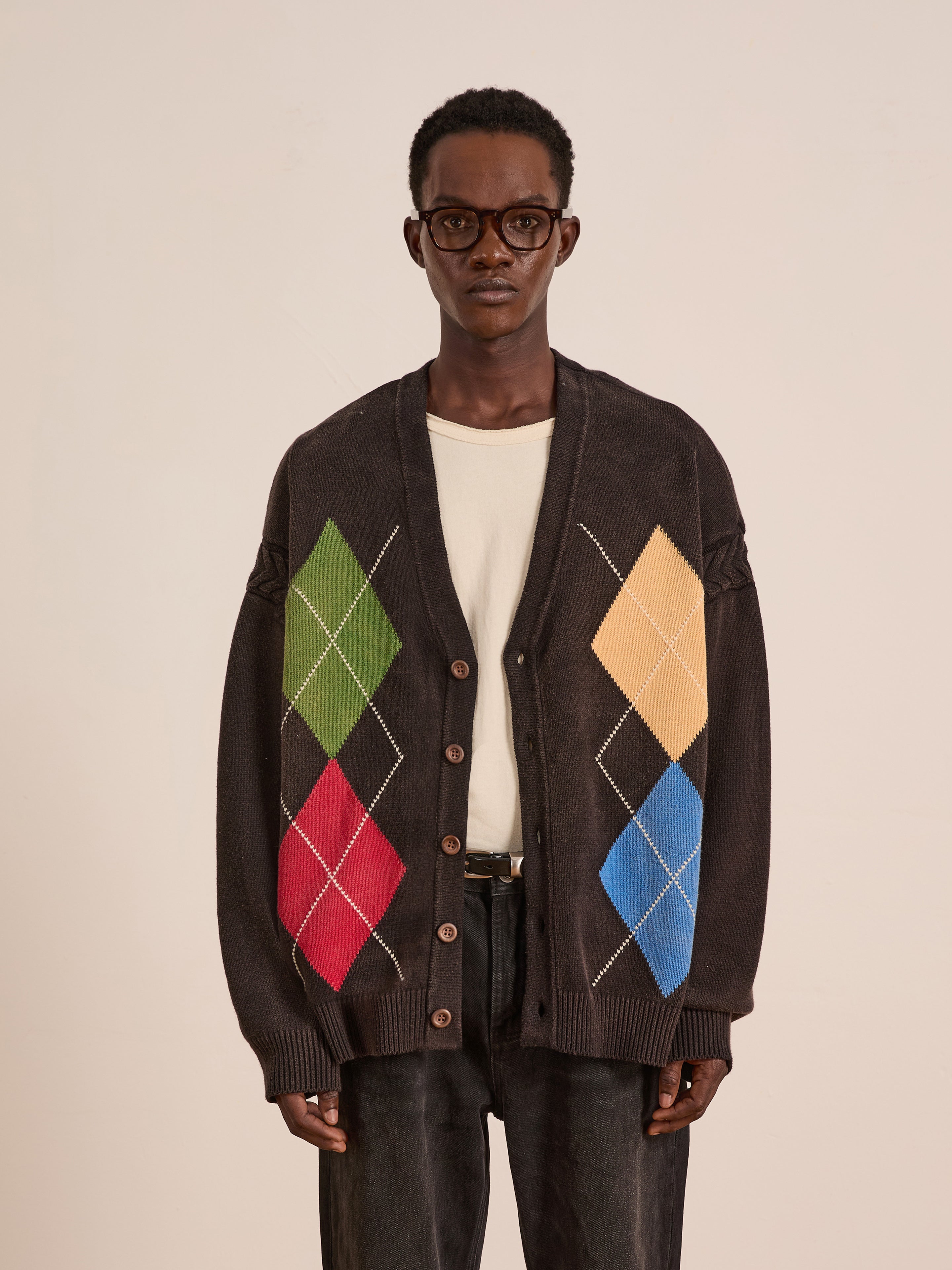 Argyle Knit Cardigan | Modern Menswear by yycbvcnbmmnbm