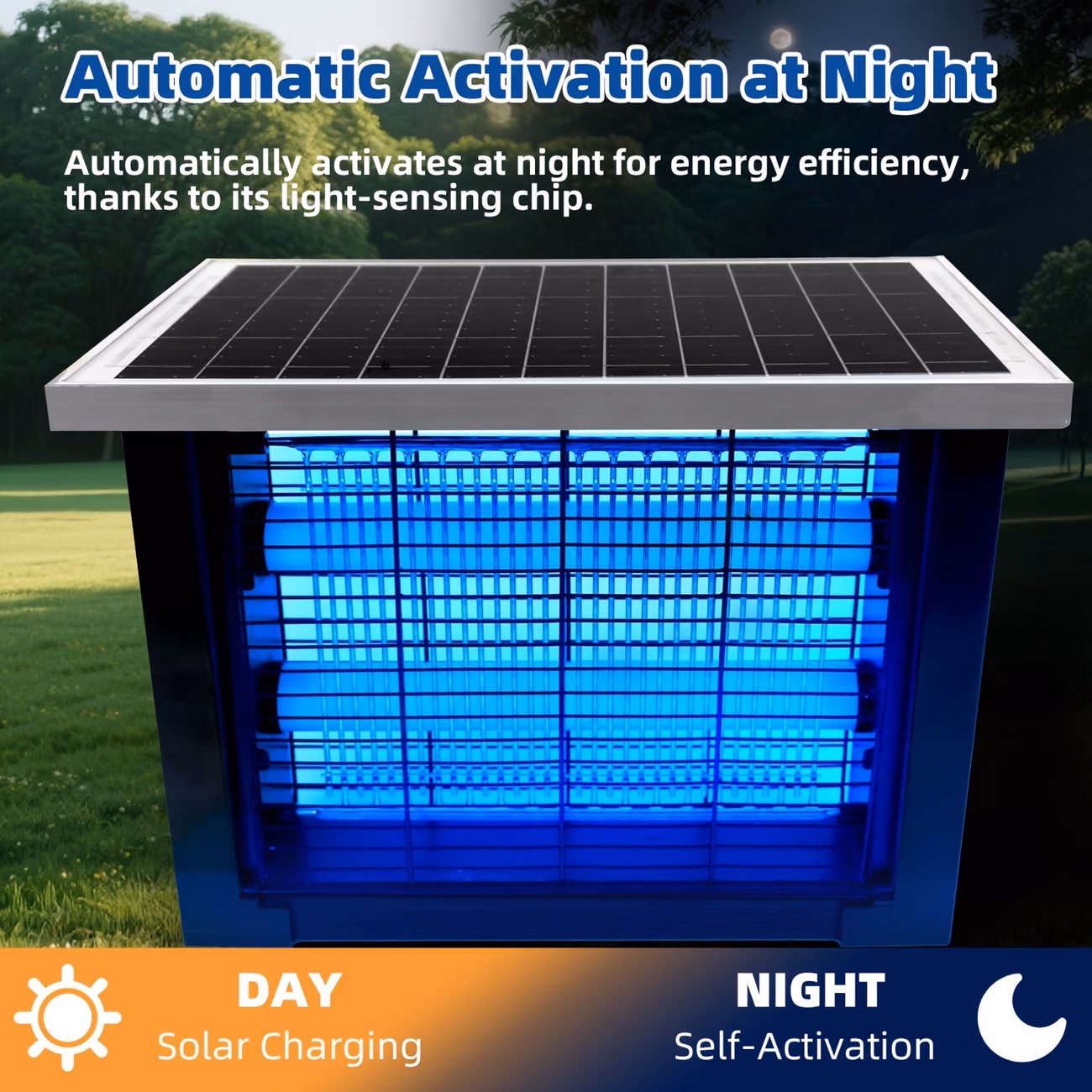 powerful large solar bug zapper outdoor for 2000sq ft poartable rechargeable mosquito zapper with high powered cordless solar fly zapper for patio garden backyard rv camping pond pest control Product details 5