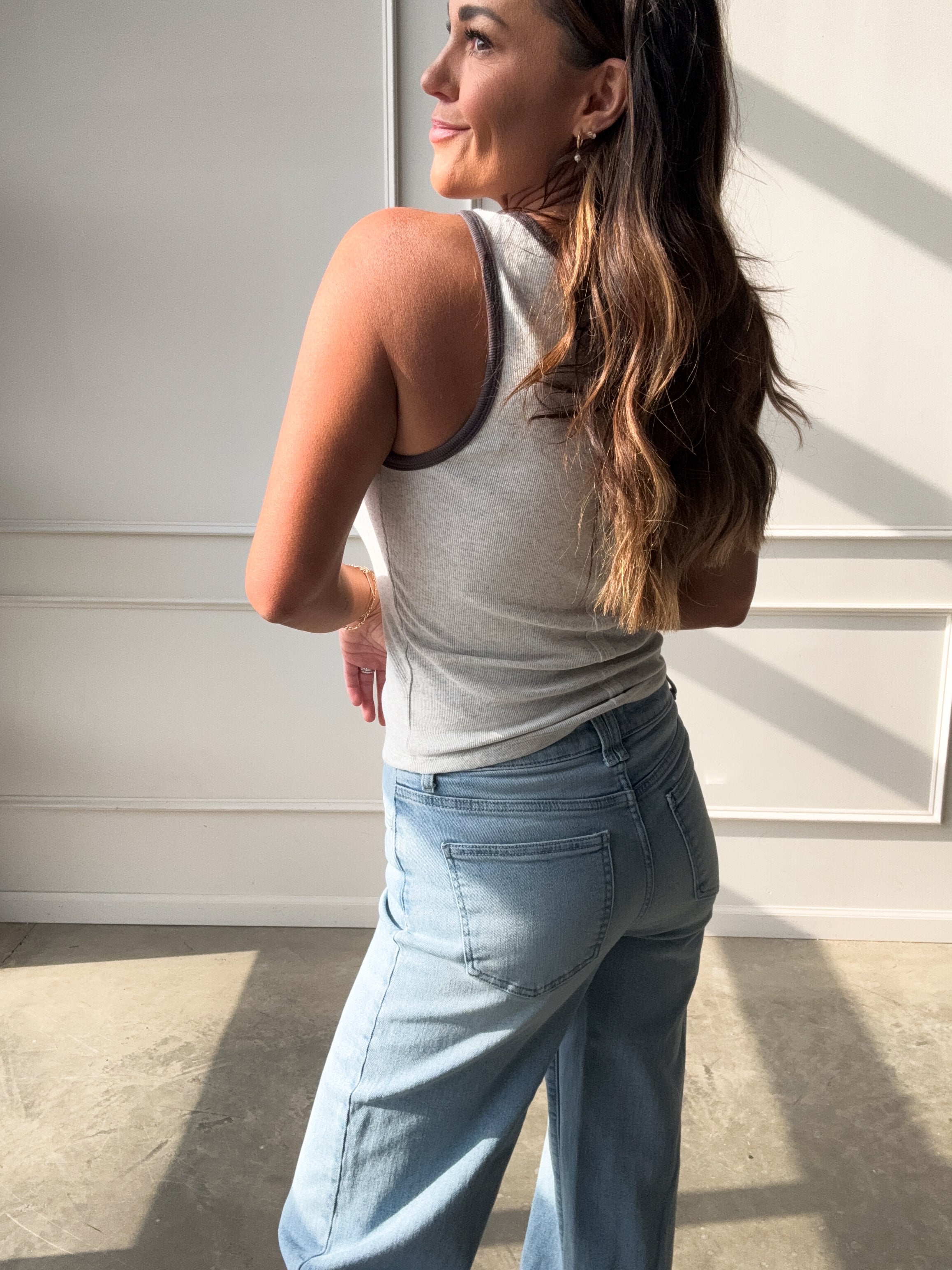 Charcoal Contrast Tank Top | Elegant Women's Fashion by coolavocek
