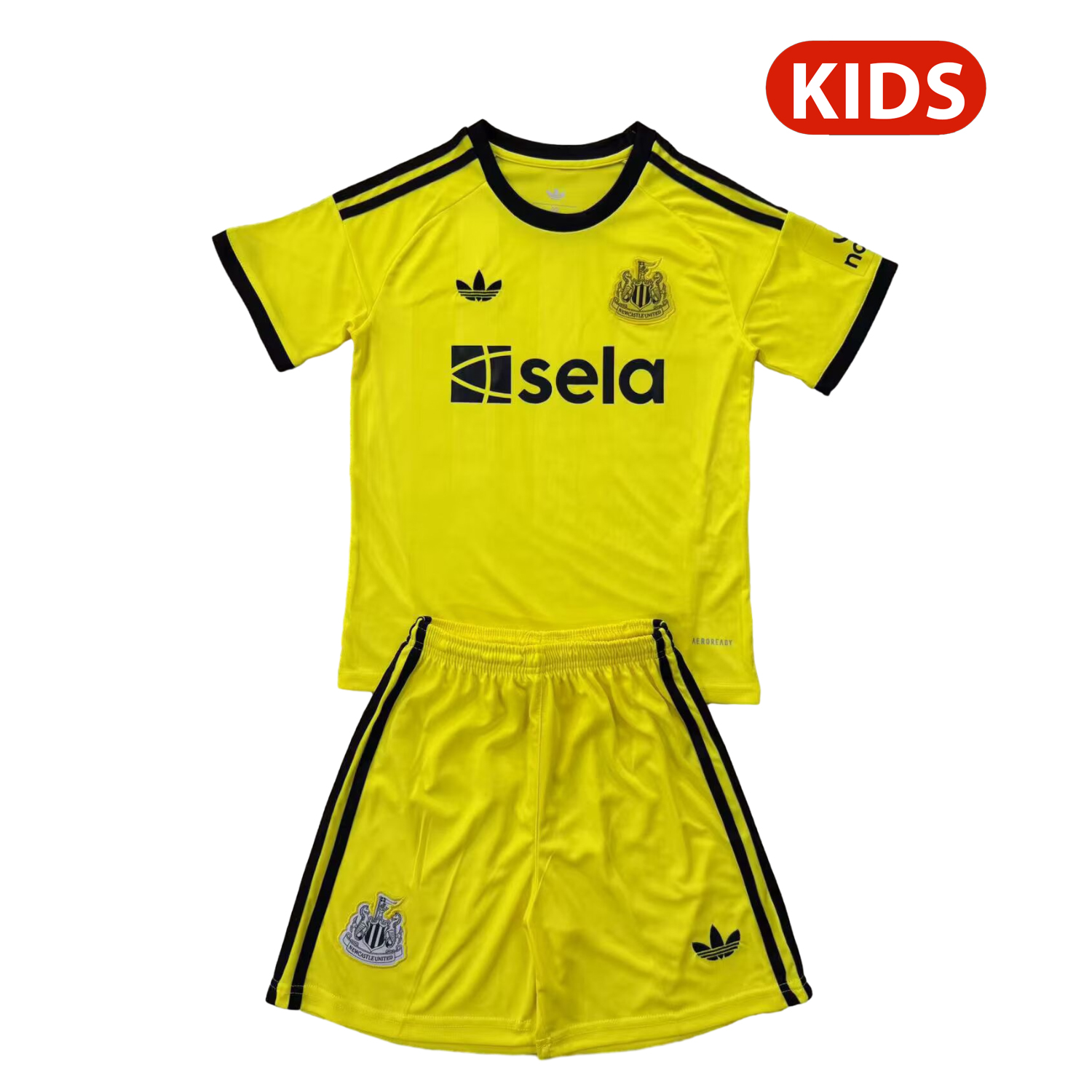 AlphaJersey-Newcastle United 25-26 Yellow Goalkeeper Kids Kit