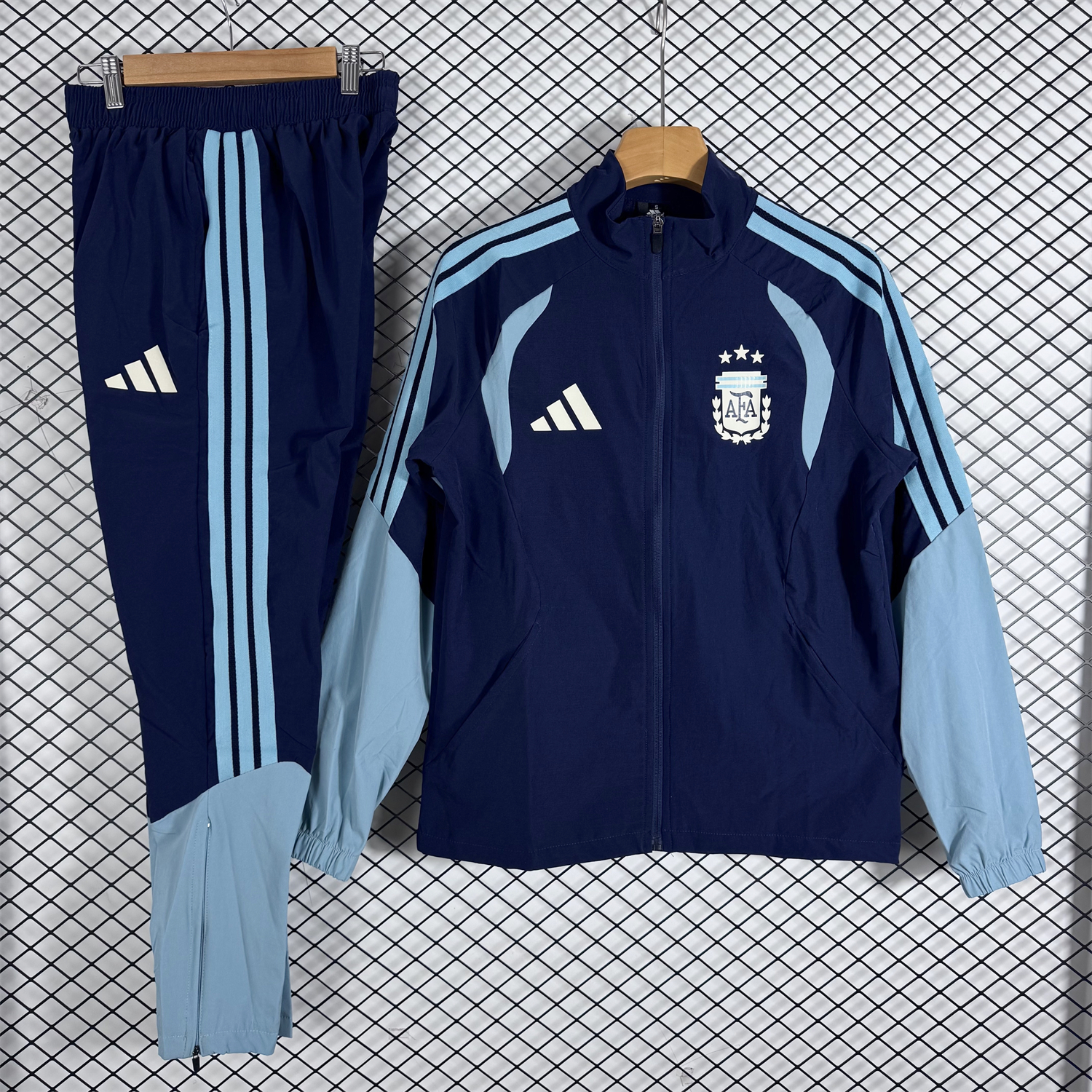 AlphaJersey-Argentina 2026 Windbreaker Training Set - Dark Blue Top and Pants
