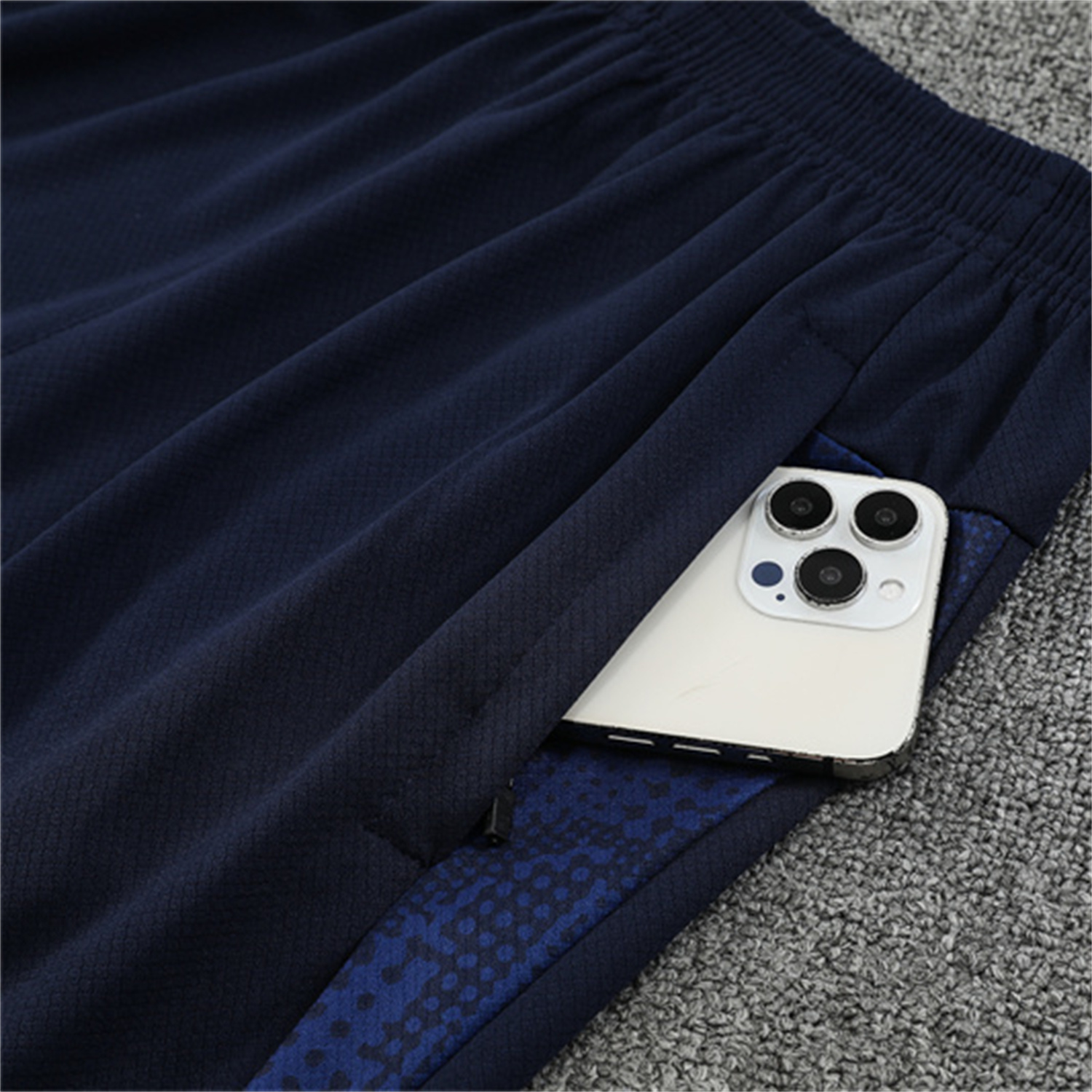 AlphaJersey-Marseille 25-26 Kids Short-Sleeve Training Set - Nattierblue Top & Deep Blue Pants