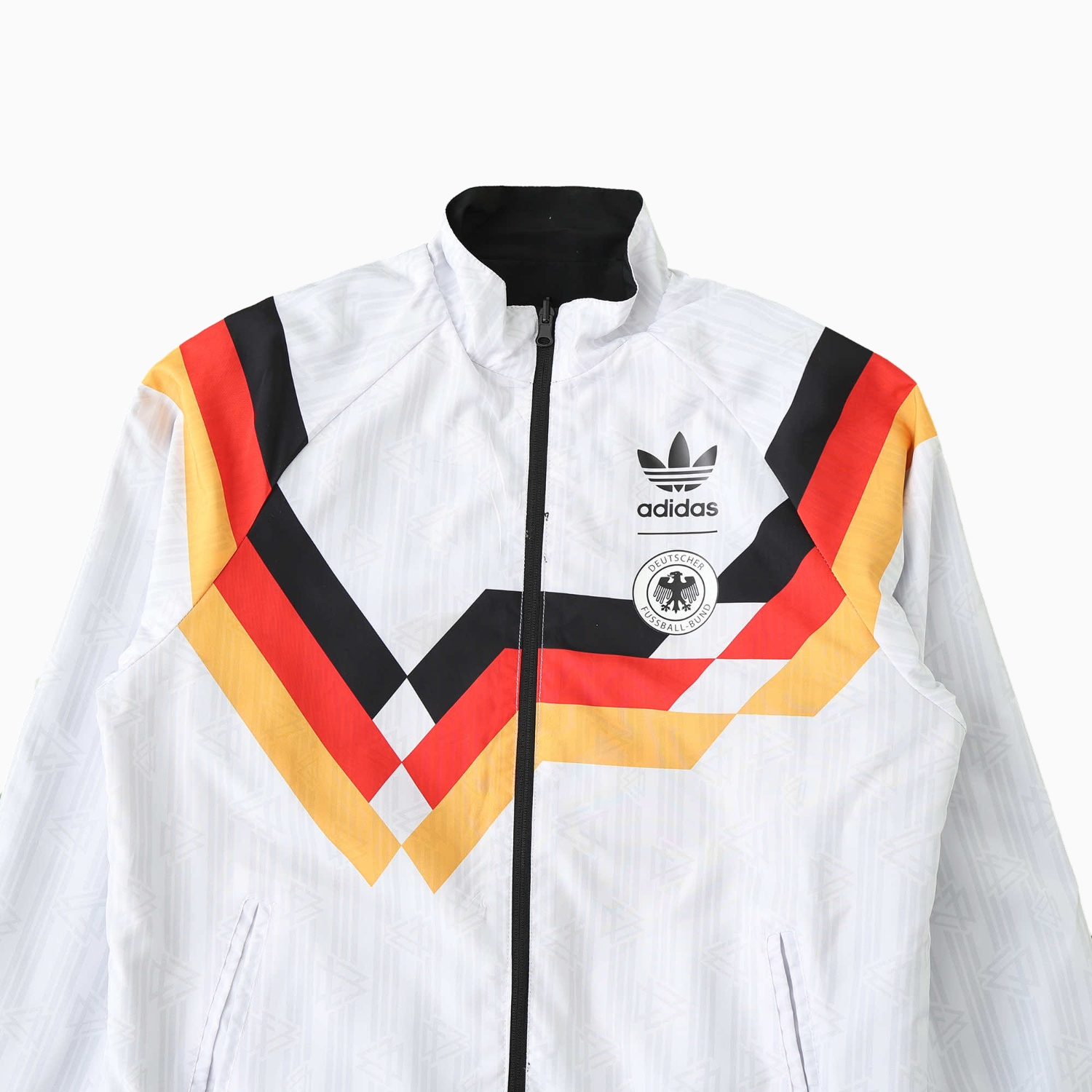 AlphaJersey-Retro Germany 1990 Double Sided Reversible Windbreaker - White & Black