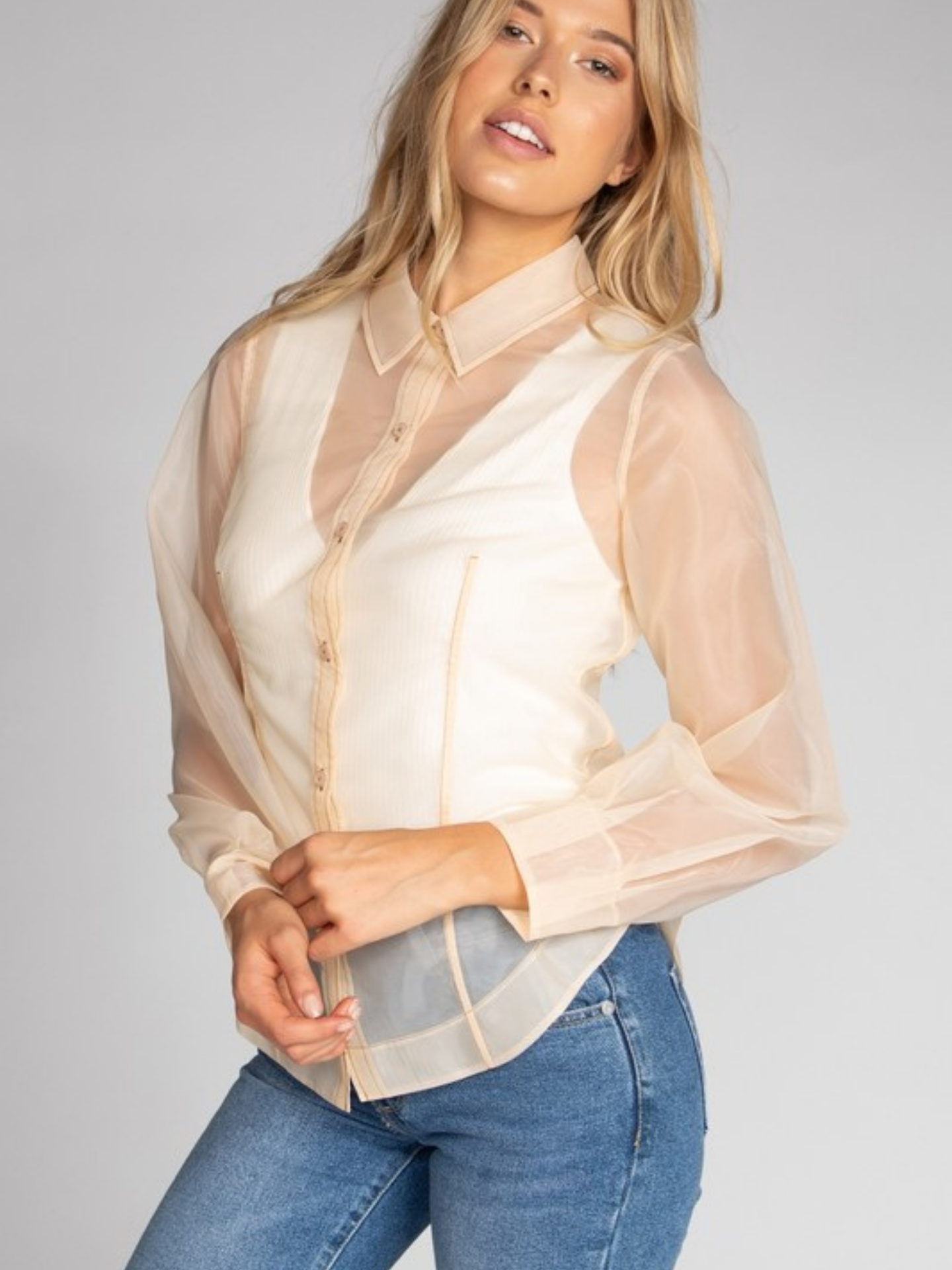 Organza Button Down | Elegant Women's Fashion by coolavocek