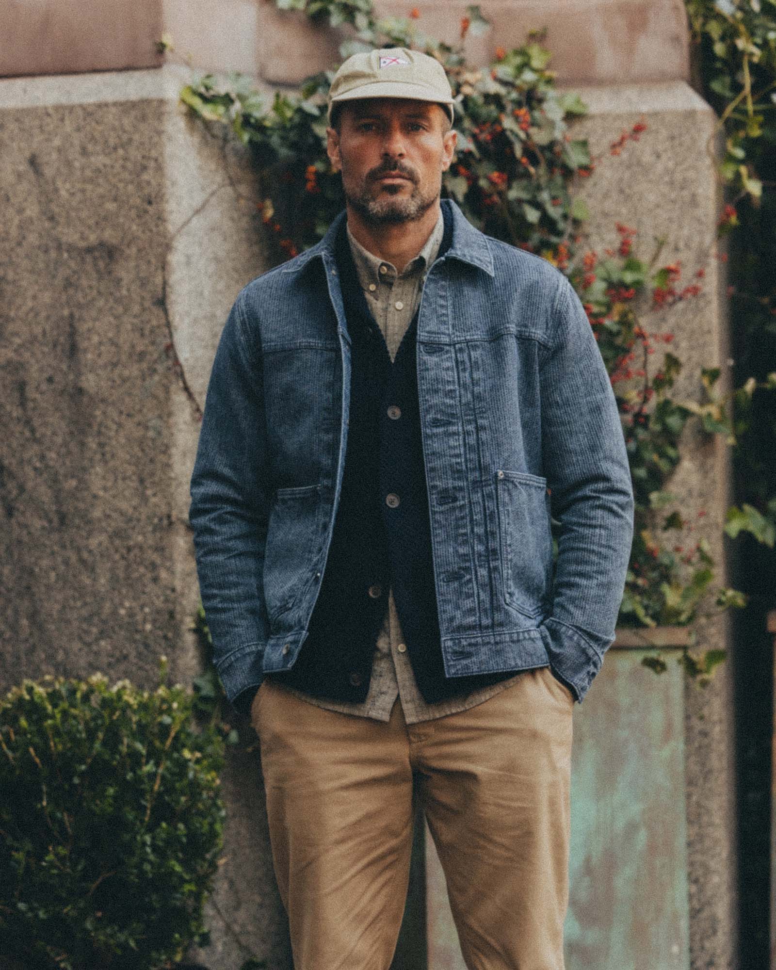 The Ryder Jacket in Japanese Washed Indigo Sashiko | Modern Menswear by yycbvcnbmmnbm