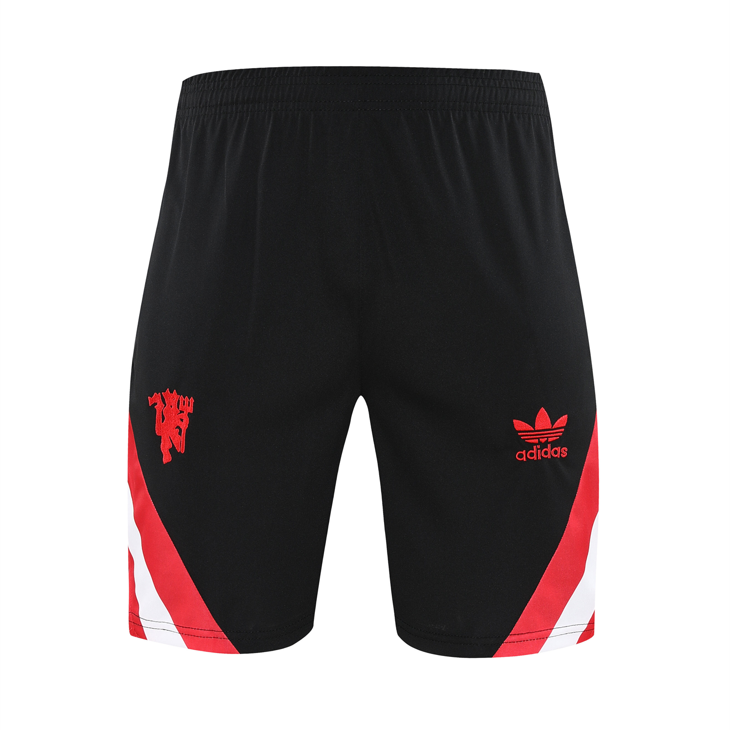 AlphaJersey-Manchester United 25-26 Short-Sleeve Training Set - Red Devil Black Top & Black Shorts