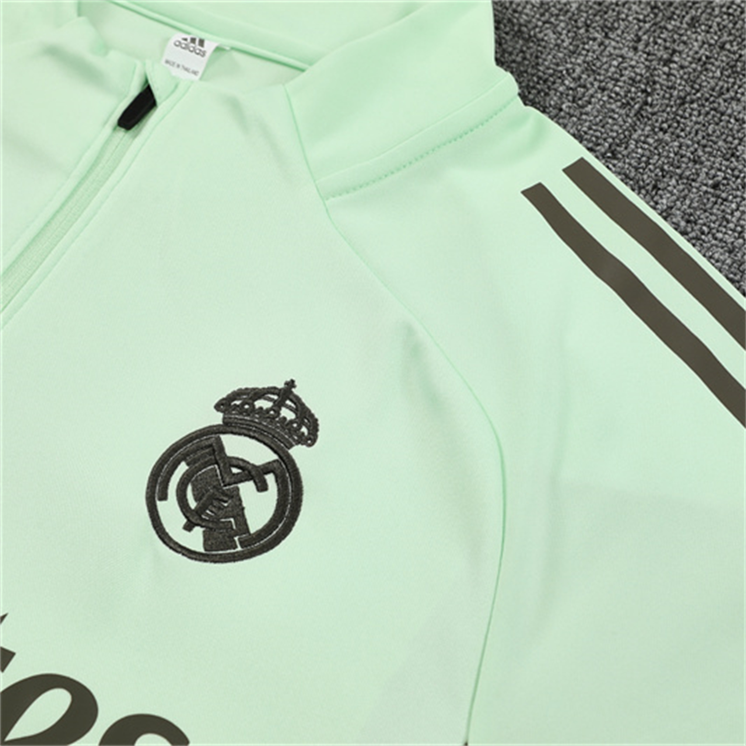 AlphaJersey-Real Madrid 25-26 Kids Long Sleeve Training Set - Light Green Top & Army Green Pants
