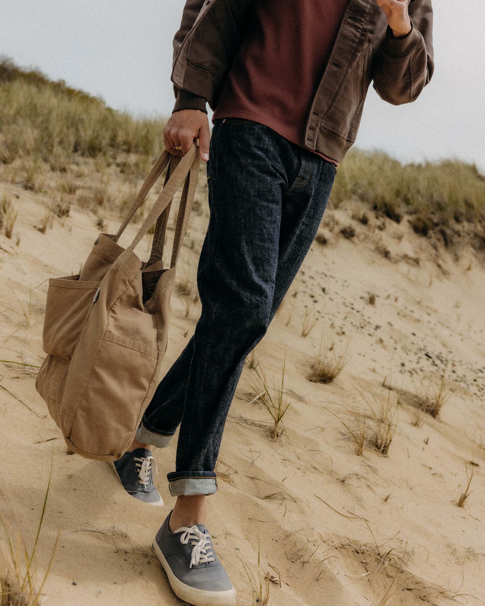 The Foundation Tote in Organic Khaki | Modern Menswear by yycbvcnbmmnbm