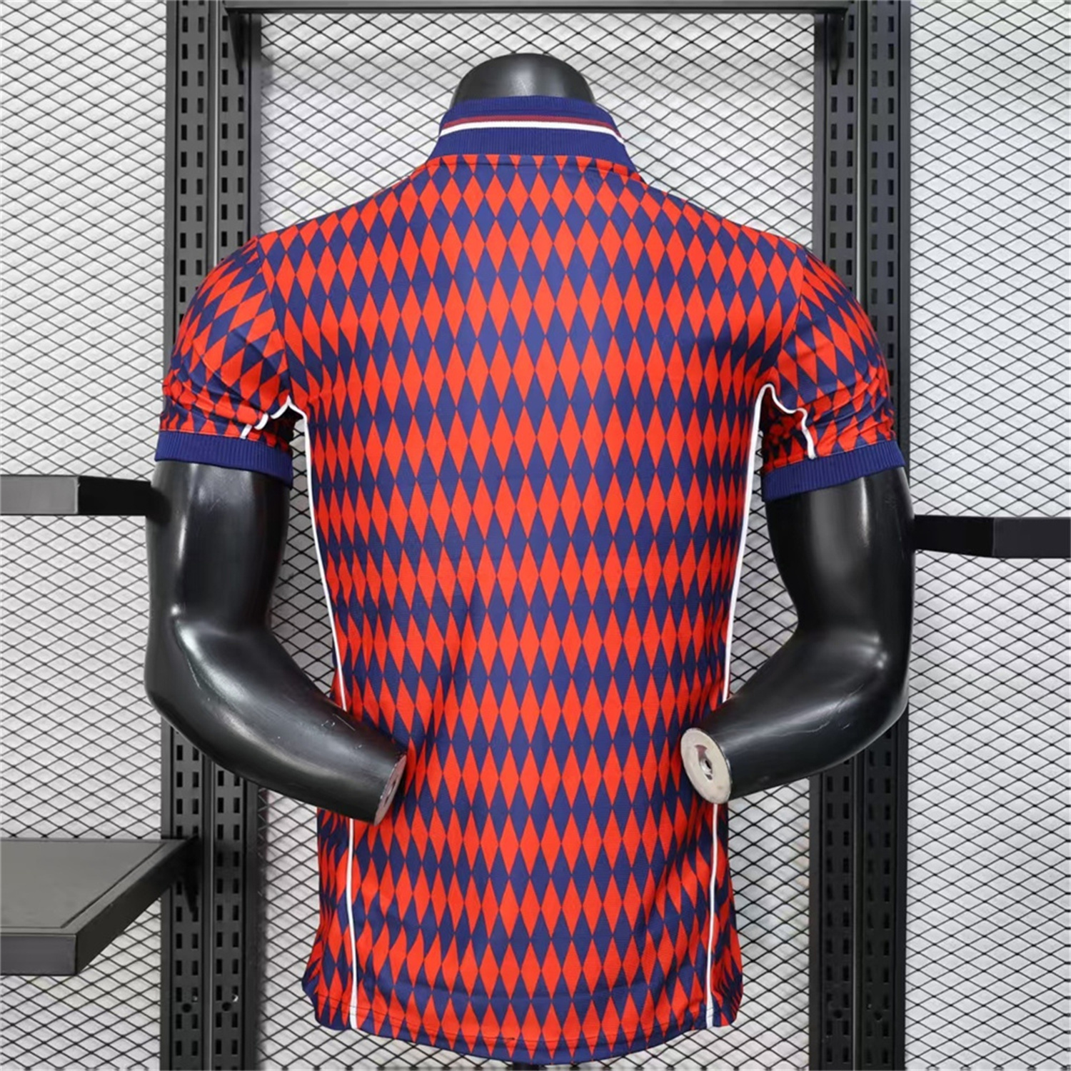 AlphaJersey-Bayern Munich 25-26 Trefoil Retro Style Red And Deep Blue Jersey - Player Version