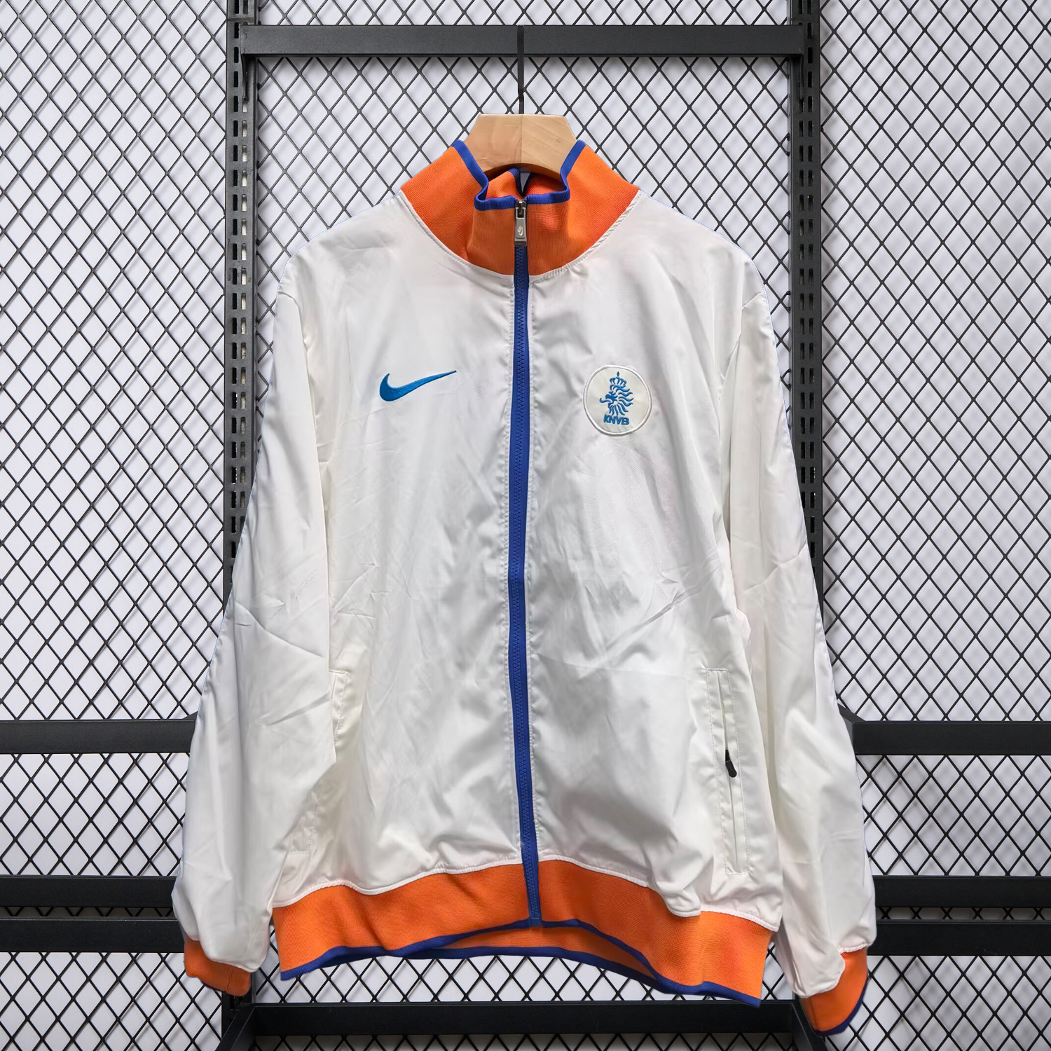 AlphaJersey-Netherlands 25-26 Windbreaker Jacket - Orange And White