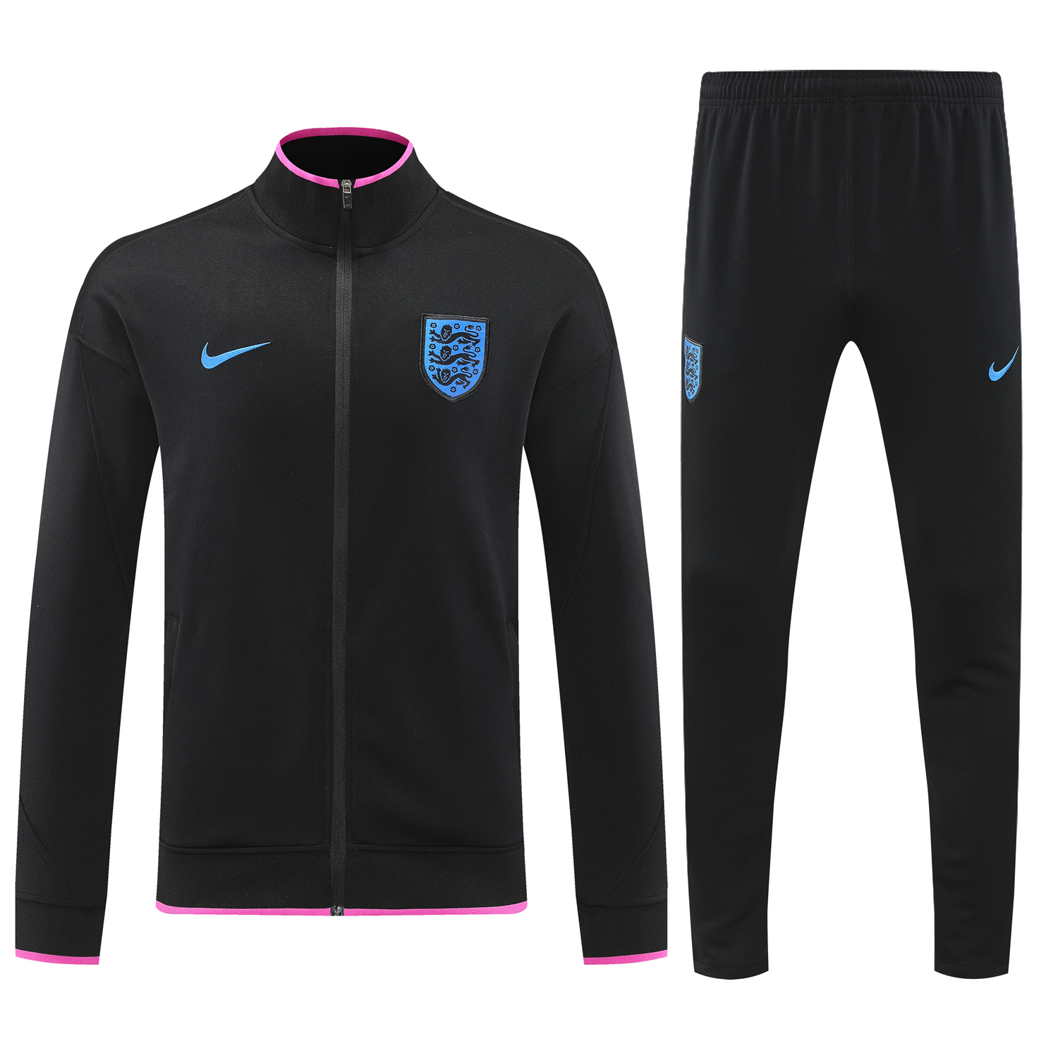 AlphaJersey-England 2026 Jacket Training Tracksuit - Black Top and Black Pants