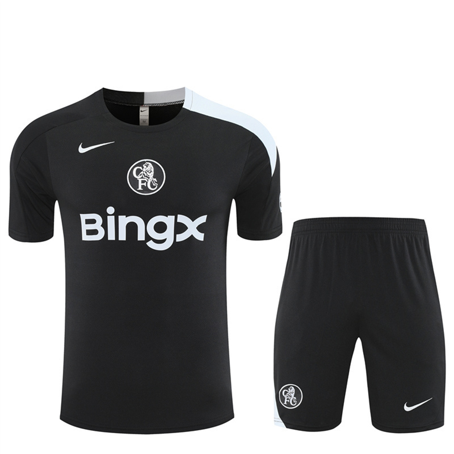 AlphaJersey-C.H.E.L.S.E.A 25-26 Short-Sleeve Training Set - Black Top & Black Shorts