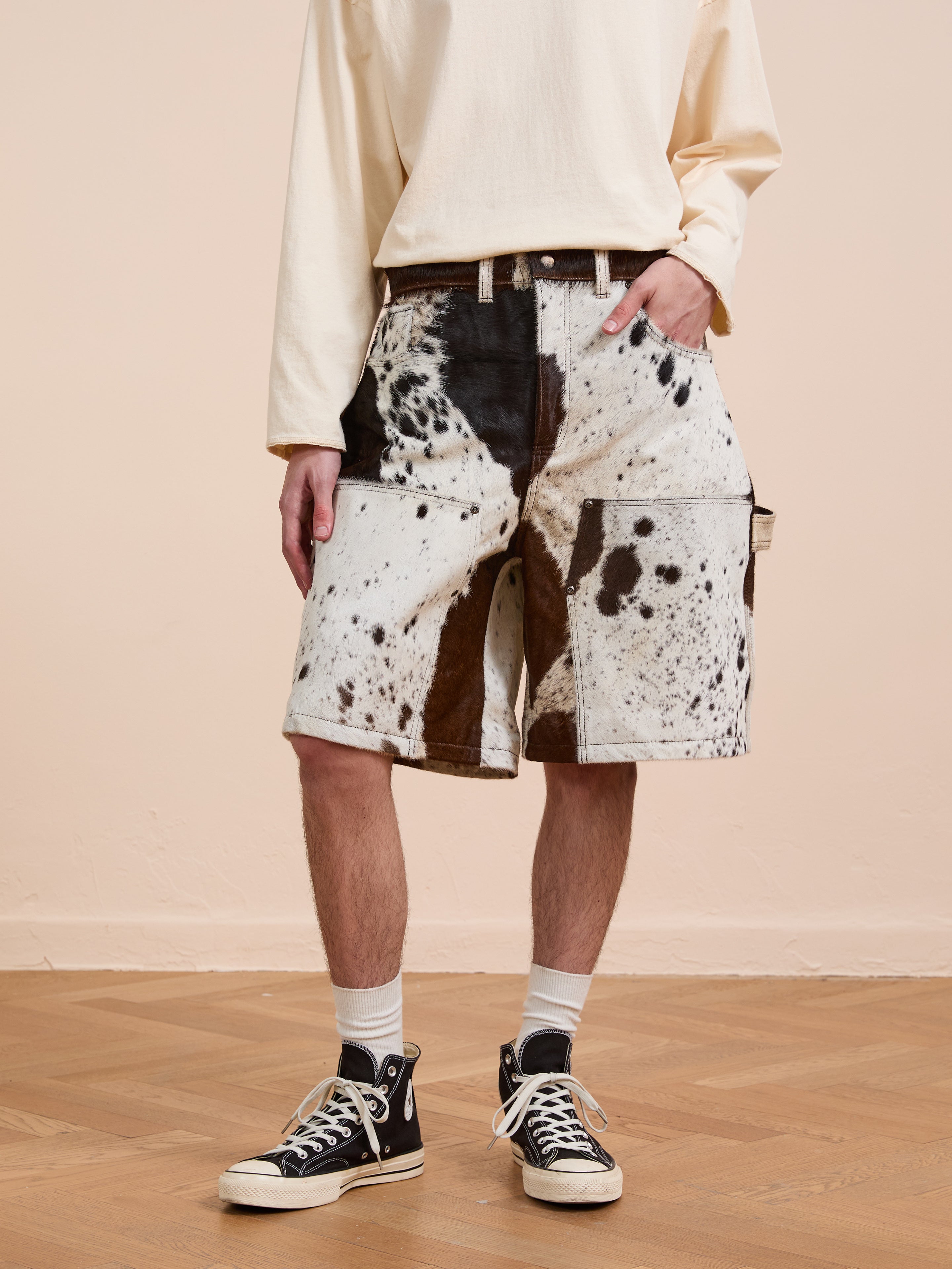 Cowhide Prairie Carpenter Shorts | Modern Menswear by yycbvcnbmmnbm