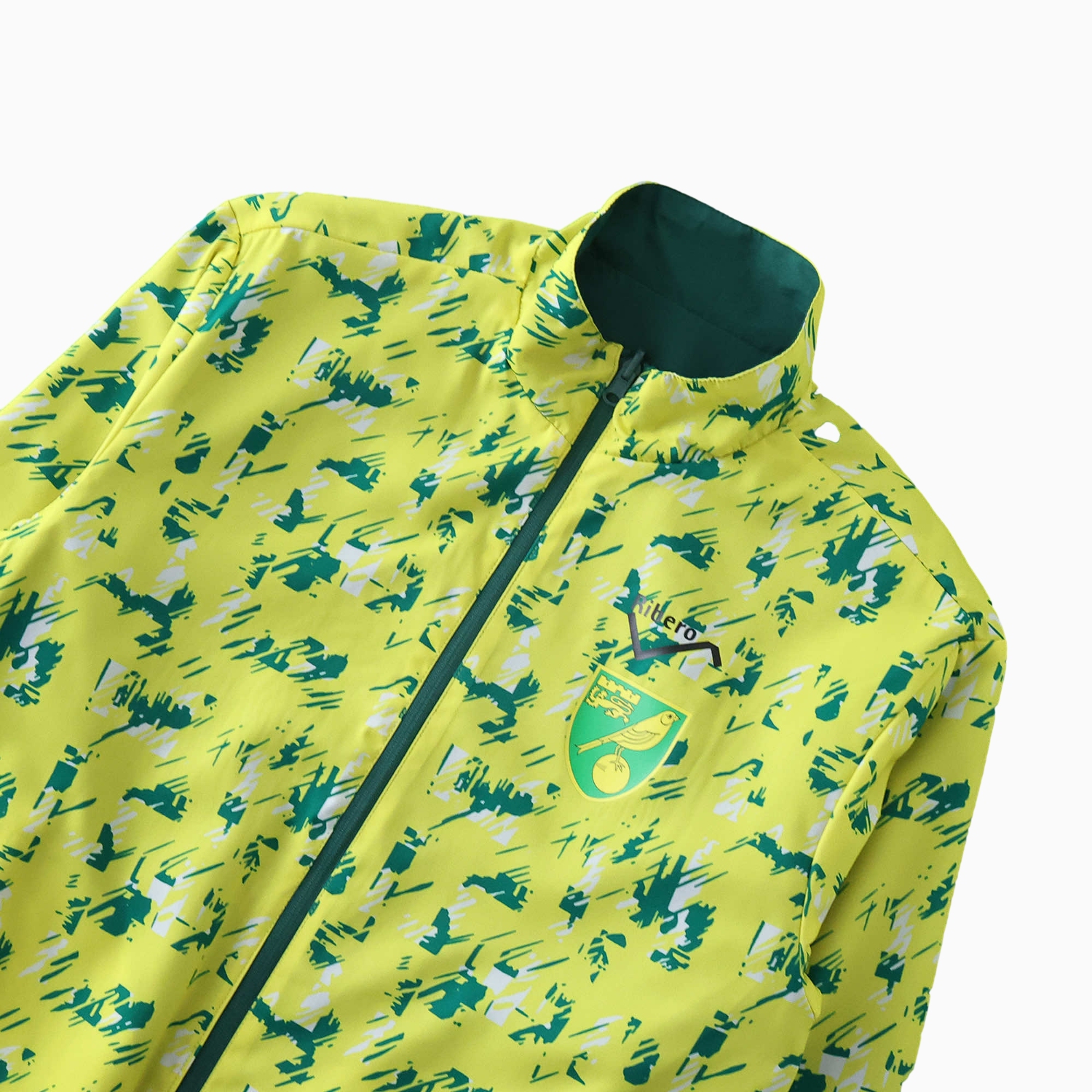 AlphaJersey-Norwich City 1992-94 Retro Style Double Sided Reversible Windbreaker - Green & Yellow