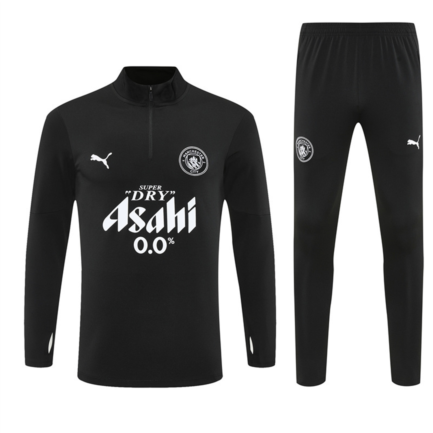 AlphaJersey-Manchester City 25-26 Kids Long Sleeve Training Set - Black Top & Black Pants
