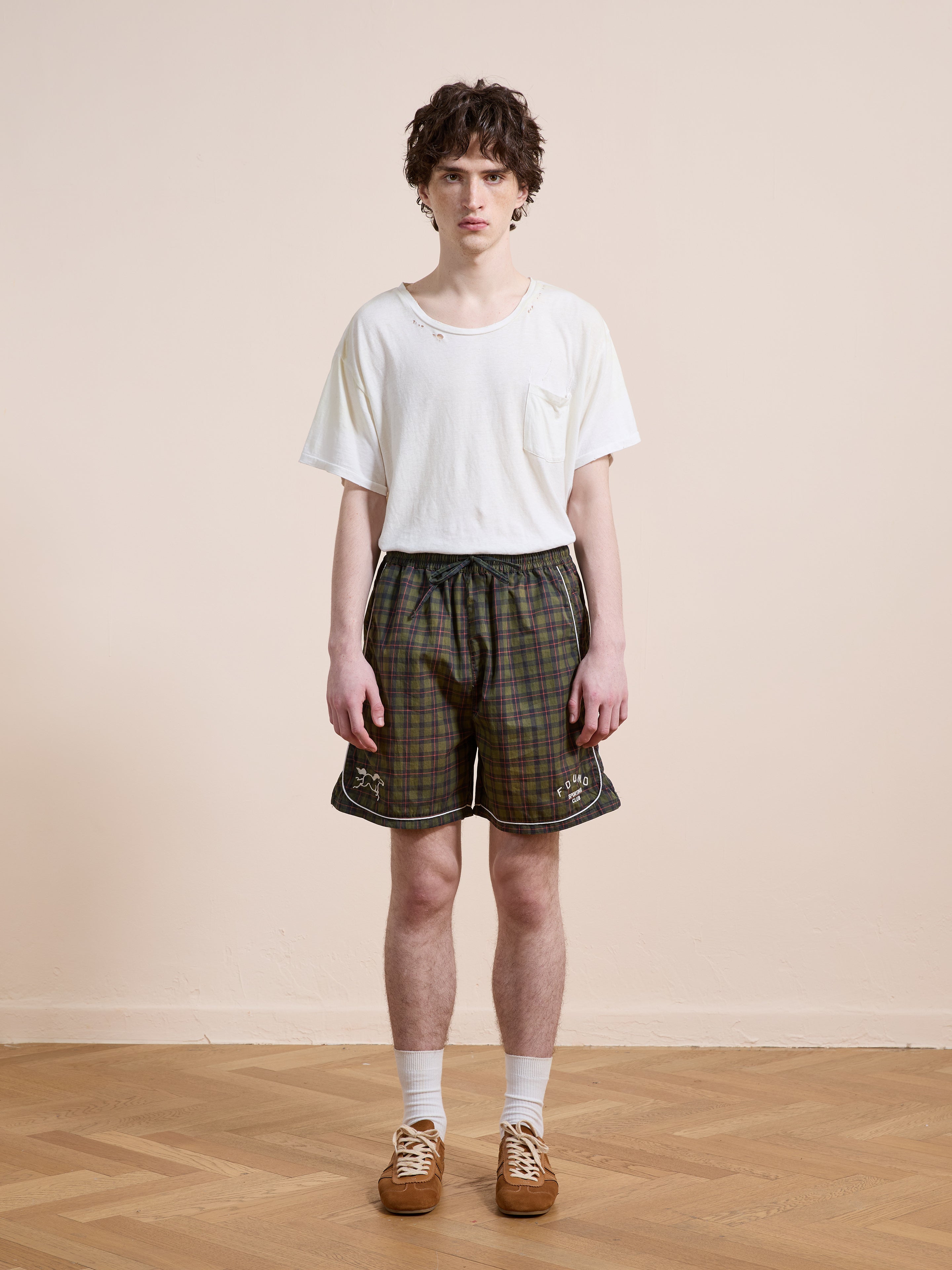 Forest Plaid Track Shorts | Modern Menswear by yycbvcnbmmnbm