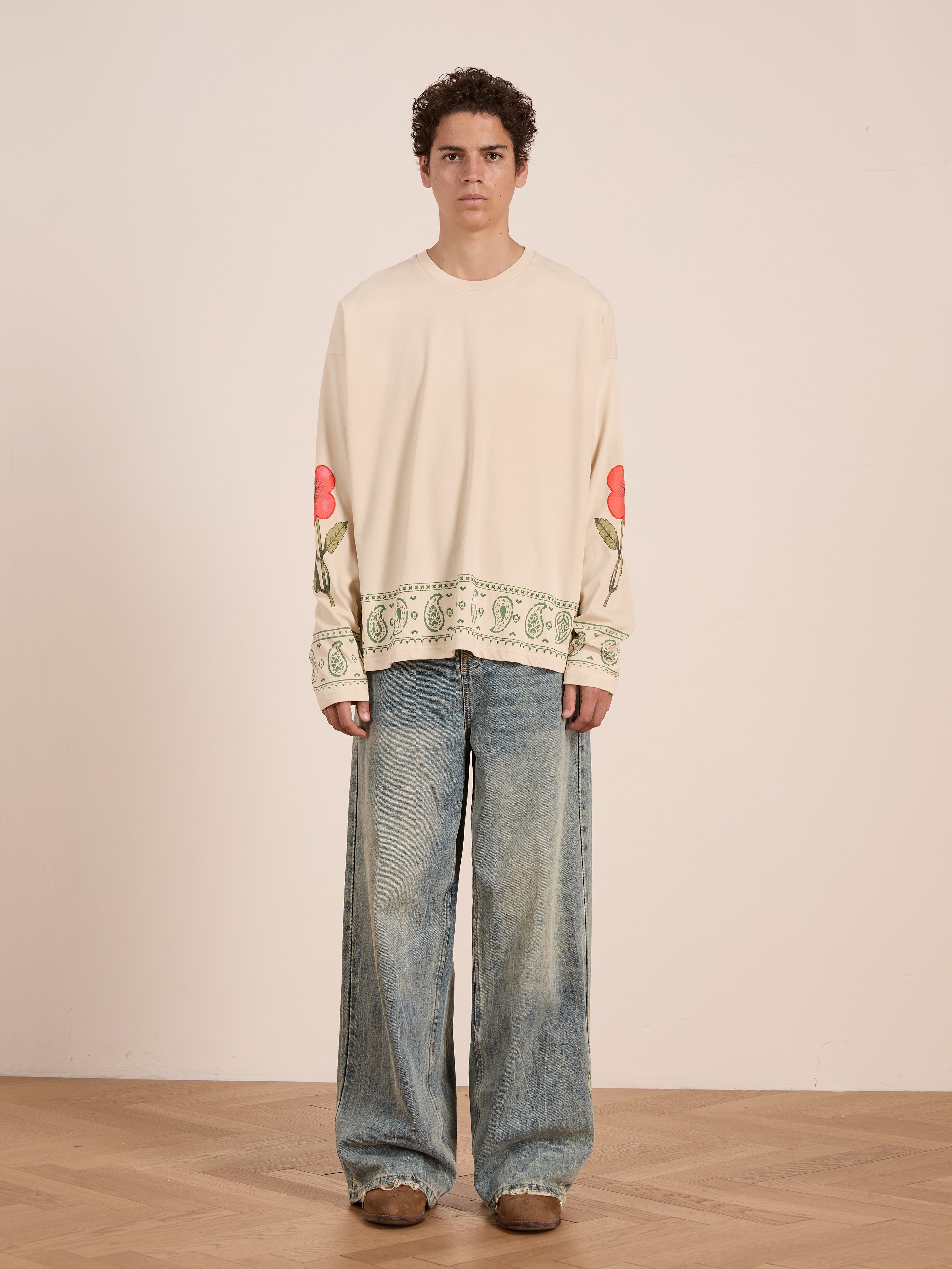 Garden Bloom Embroidered LS Tee | Modern Menswear by yycbvcnbmmnbm