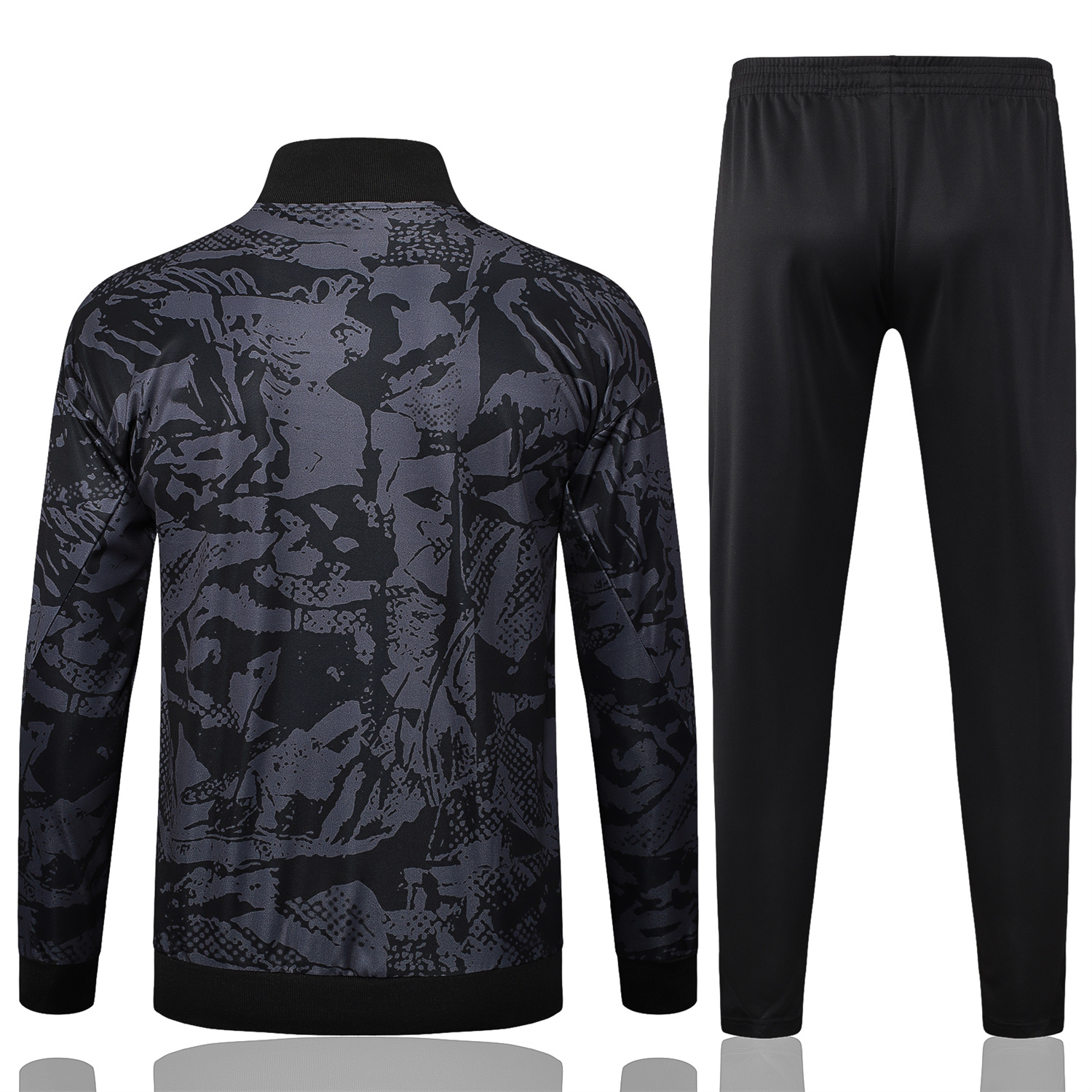 AlphaJersey-Corinthians 25-26 Jacket Training Tracksuit - Black and Gray Pattern Jackets & Black Pants