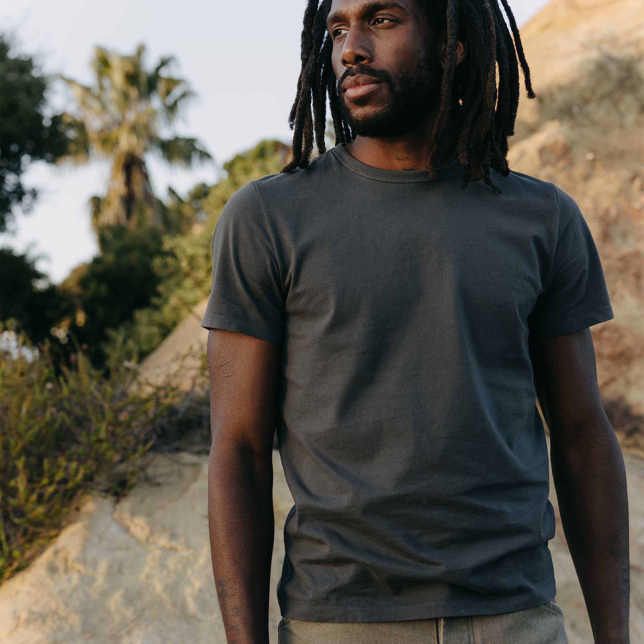 The Organic Cotton Tee in Faded Black | Modern Menswear by yycbvcnbmmnbm