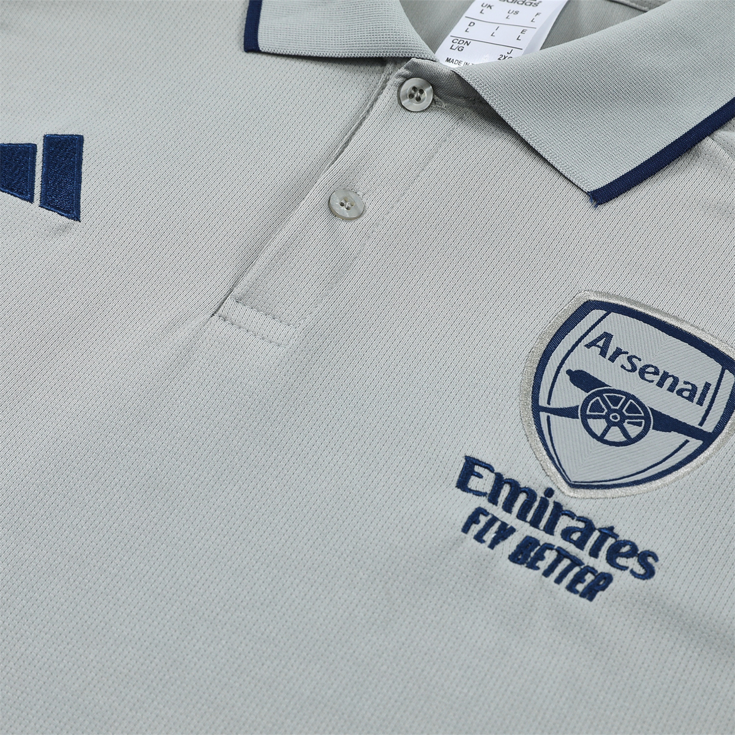 AlphaJersey-Arsenal 25-26 POLO Short-Sleeve Training Set - Grey Top and Deep Blue Pants