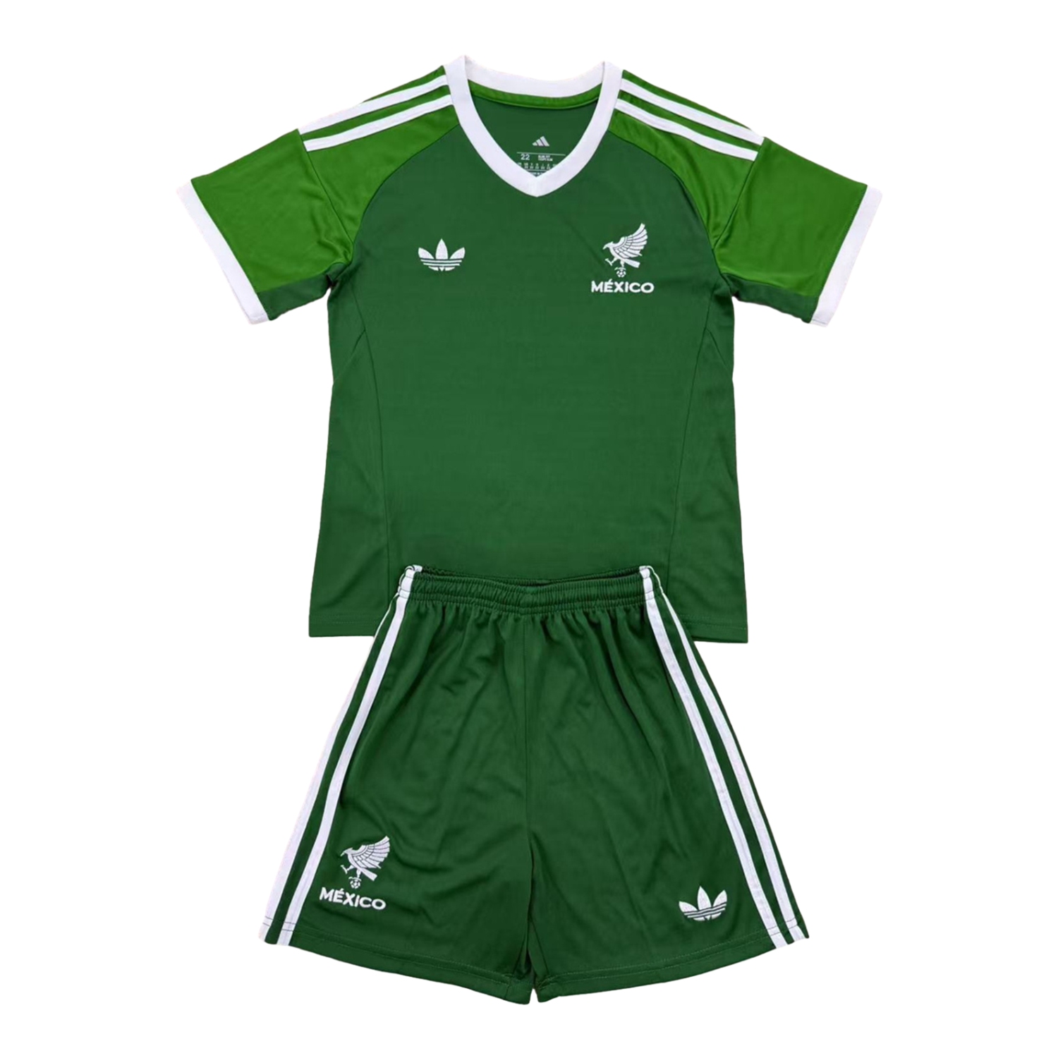 AlphaJersey-Mexico 2025 Throwback Trefoil Green Goalkeeper Men's Adult Jersey Set - Fans Version