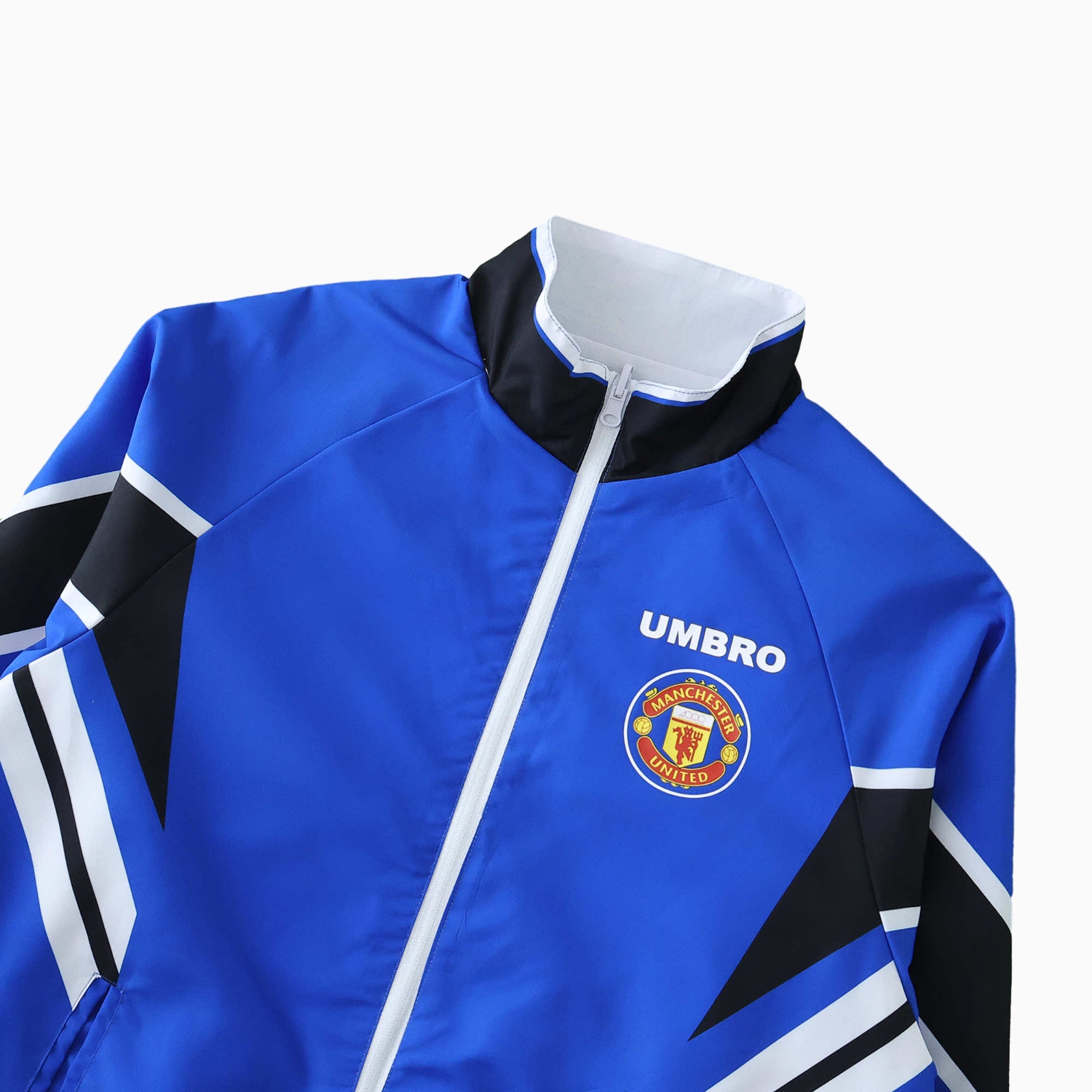 AlphaJersey-Retro Manchester United 1996 Double Sided Reversible Windbreaker - Blue & Green