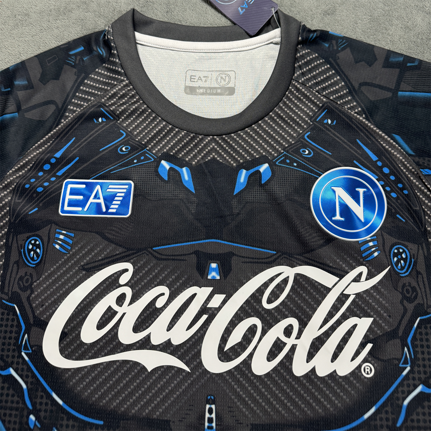 AlphaJersey-Napoli 25-26 Black Mecha Training Jersey - Fans Version