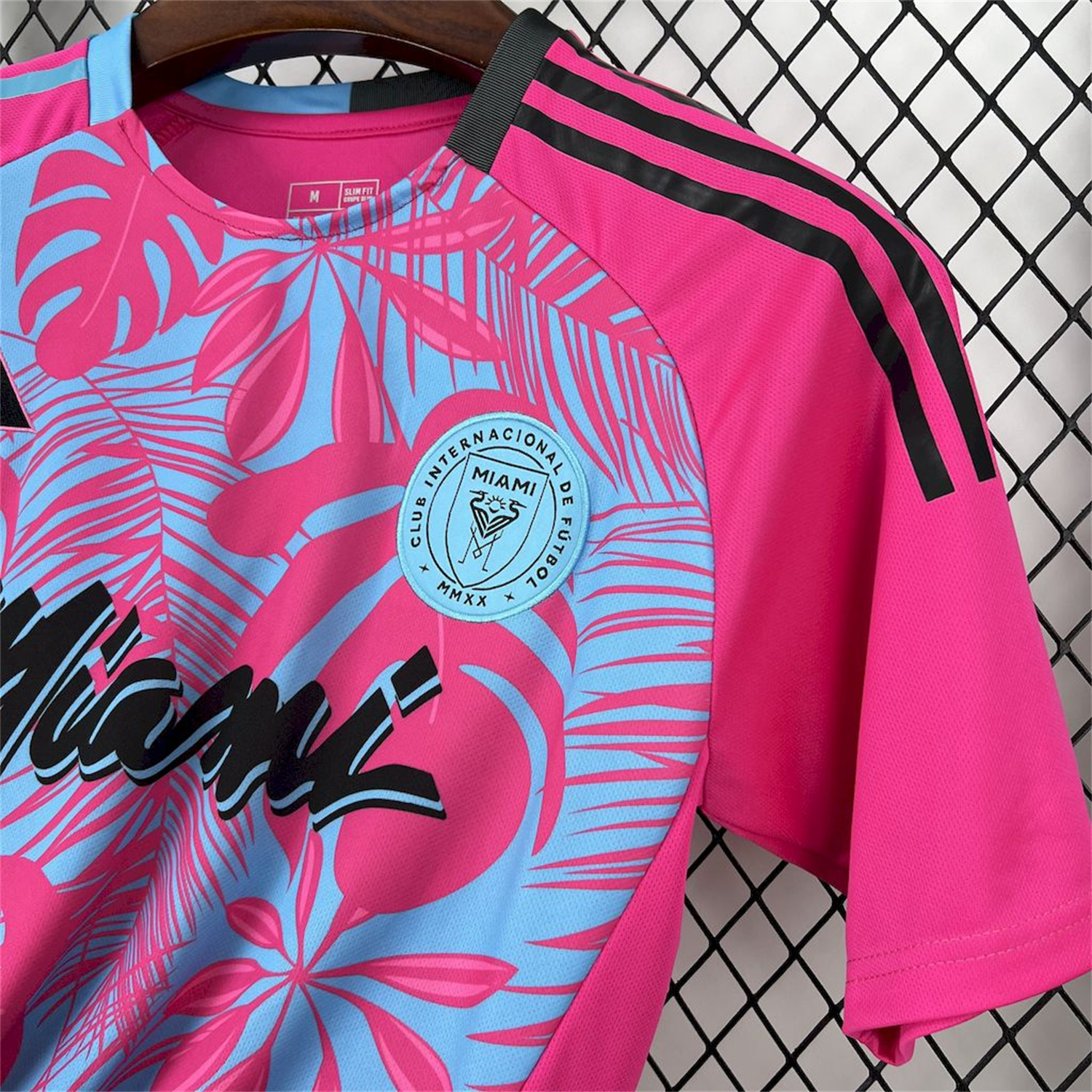 AlphaJersey-INT M.A.M 25-26 Pink & Blue Coconut Tree Leaves Jersey - Fans Version