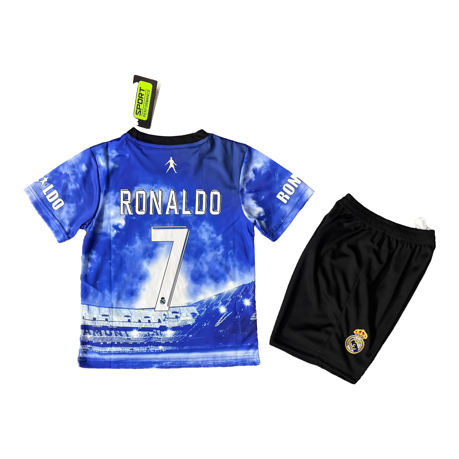 AlphaJersey-Cristiano Ronaldo Real Madrid 2017-18 Away Career Commemorative Kids Kit