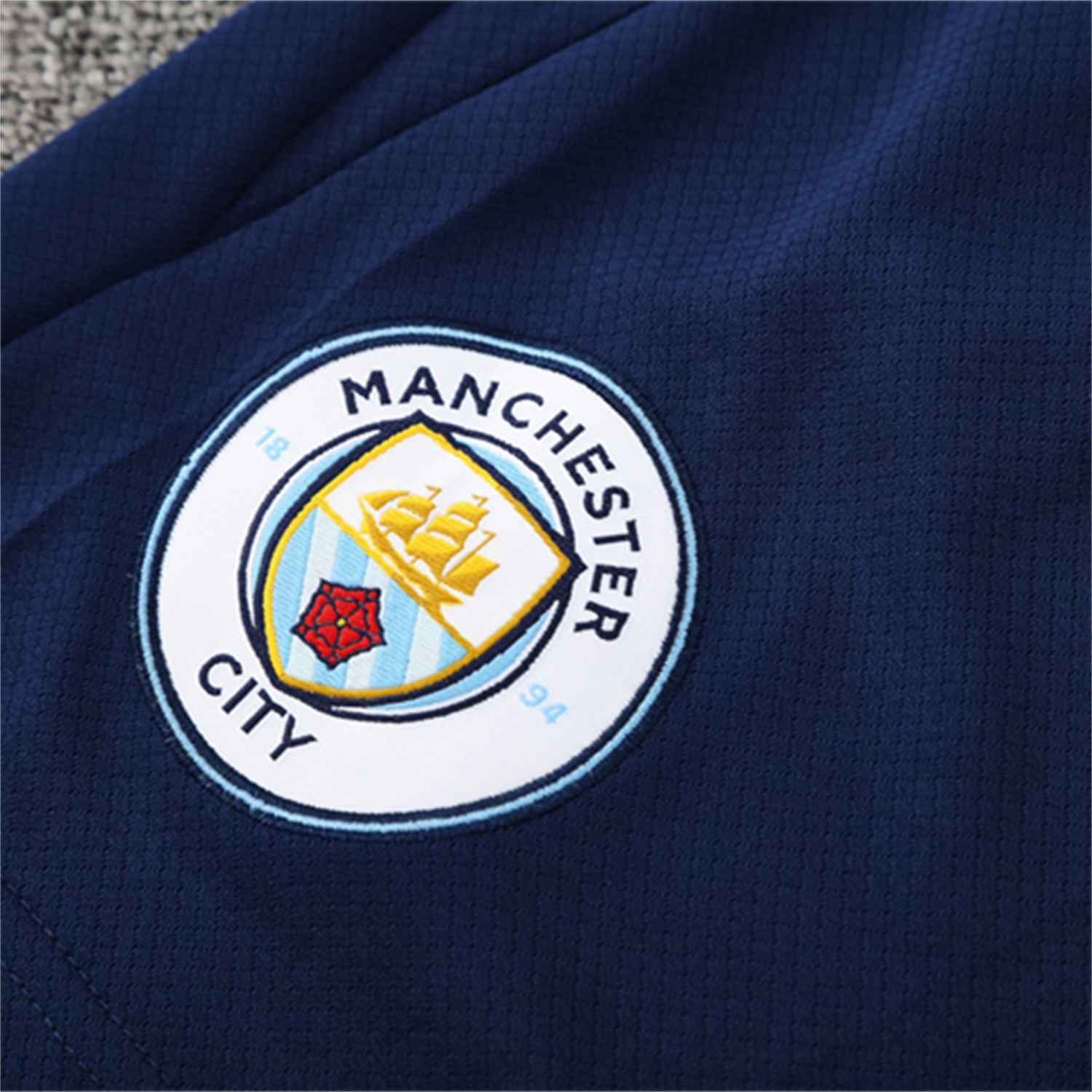 AlphaJersey-Manchester City 25-26 Short-Sleeve Training Set - Light Blue Camouflage Top & Deep Blue Shorts