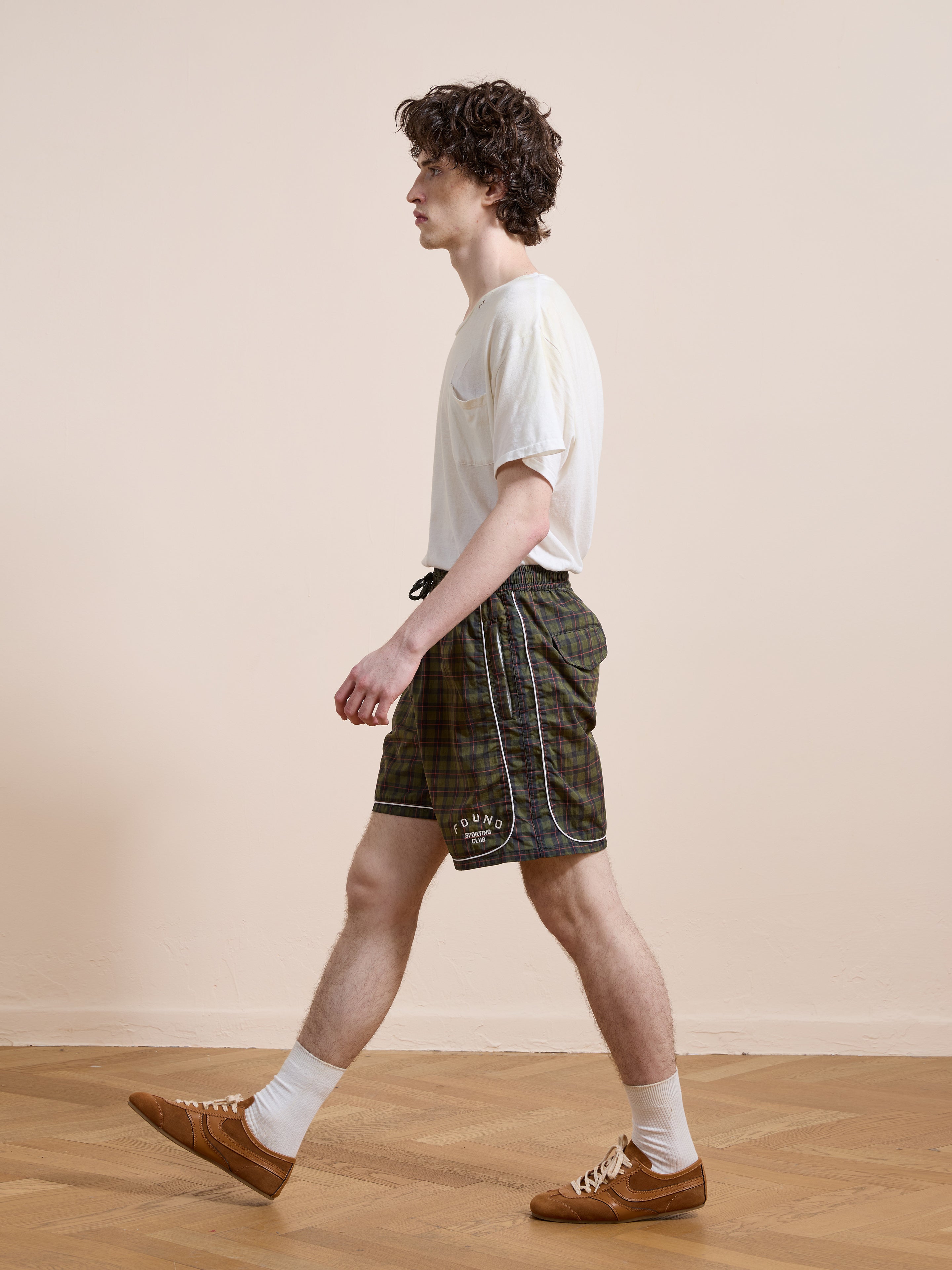 Forest Plaid Track Shorts | Modern Menswear by yycbvcnbmmnbm