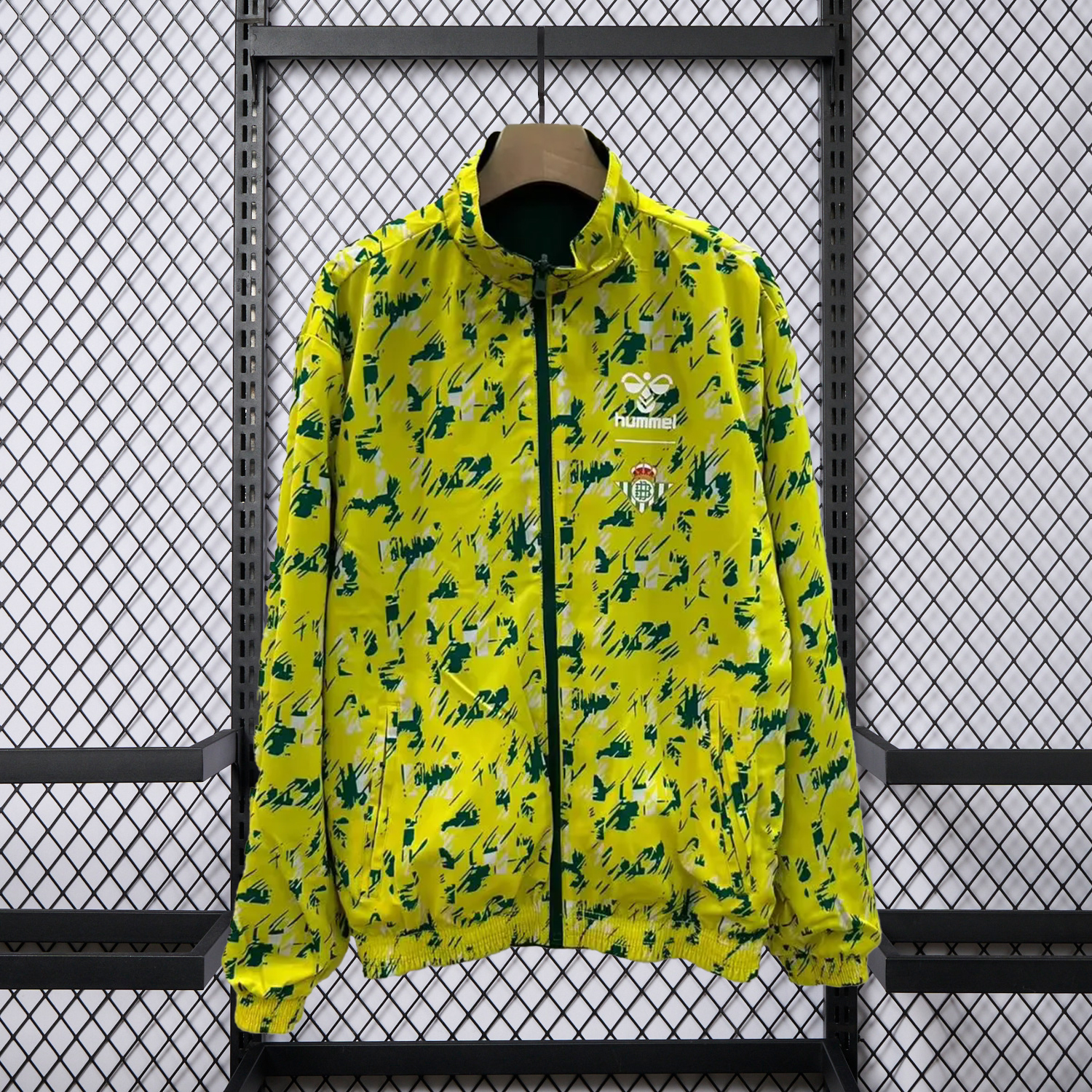 AlphaJersey-Real Betis 25-26 Double Sided Reversible Windbreaker - Green & Yellow