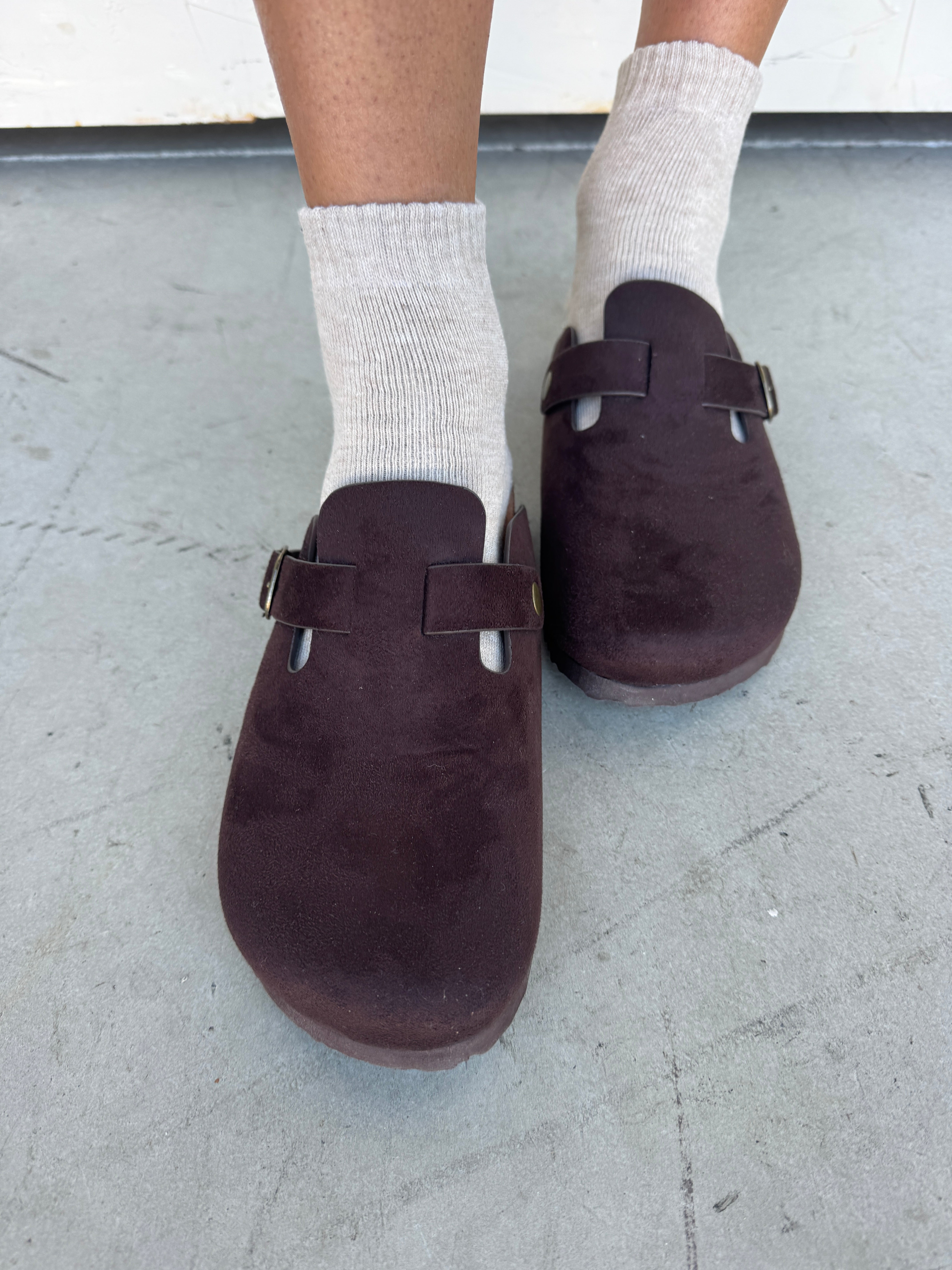Chocolate Brown Slip-On Clogs | Elegant Women's Fashion by coolavocek