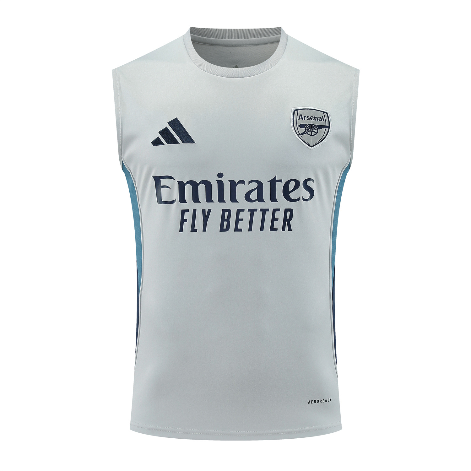 AlphaJersey-Arsenal 25-26 Vest Training Set - Grey Top & Deep Blue Shorts