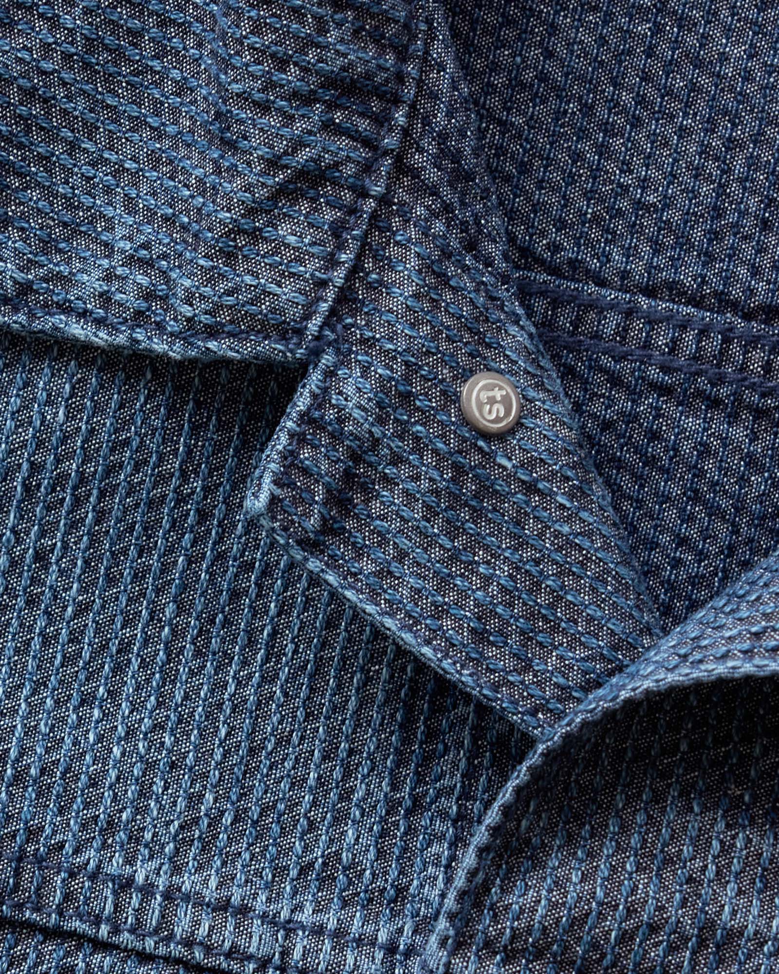 The Ryder Jacket in Japanese Washed Indigo Sashiko | Modern Menswear by yycbvcnbmmnbm