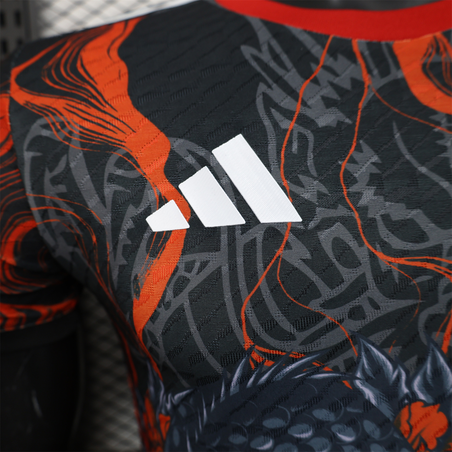 AlphaJersey-Real Madrid 25-26 Grey Chinese Loong and Red Fire Black Jersey - Player Version