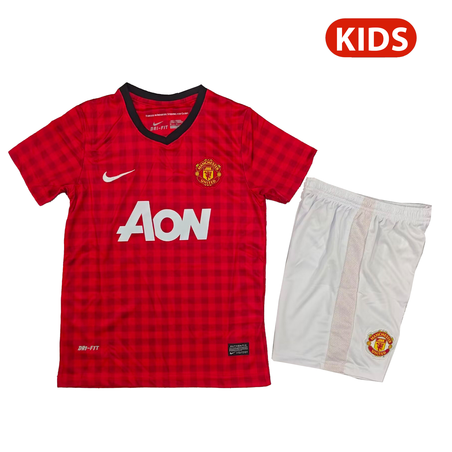 AlphaJersey-Retro Manchester United 2012-13 Home Kids Kit