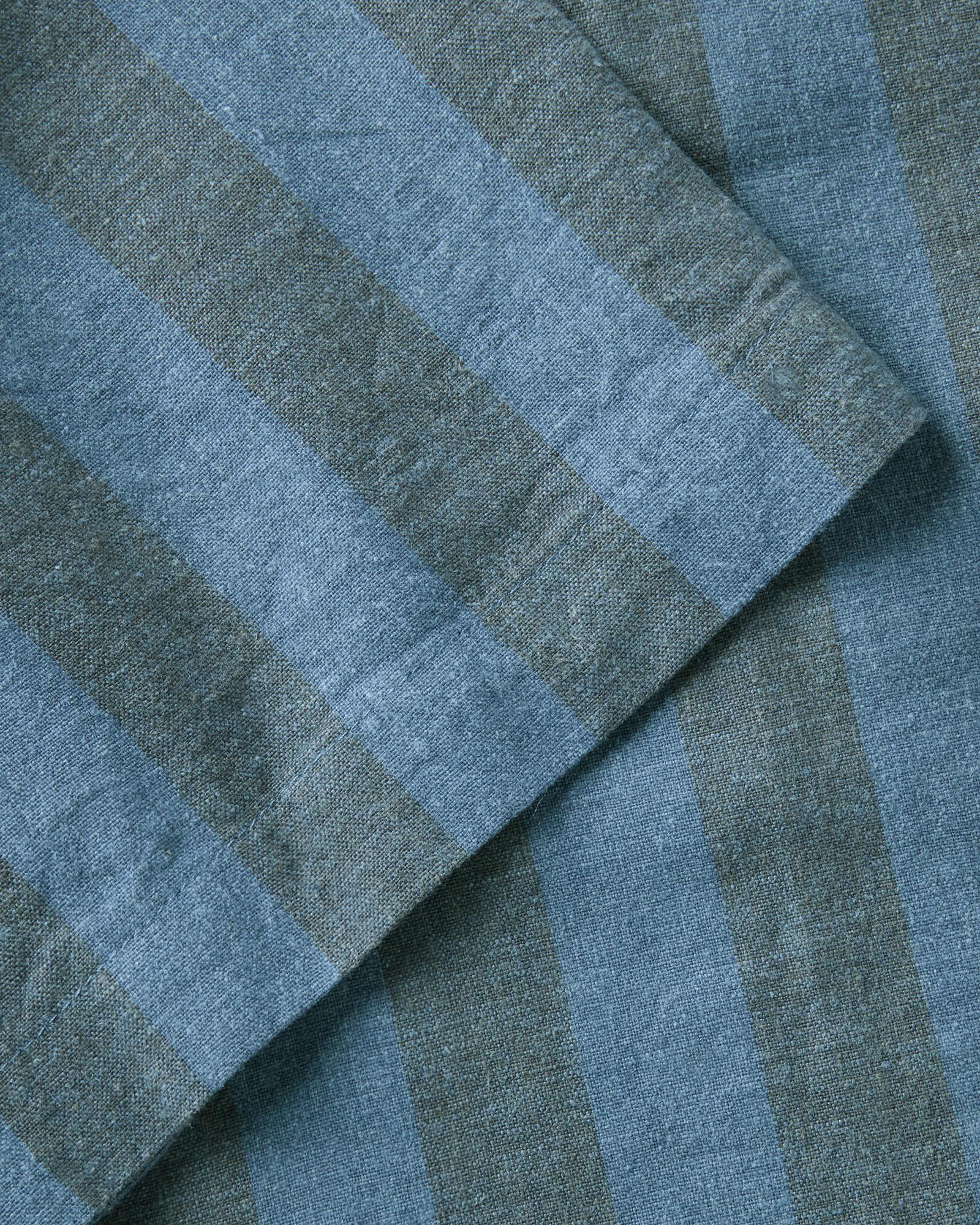 The Short Sleeve California in Blue Stone Stripe Hemp | Modern Menswear by yycbvcnbmmnbm