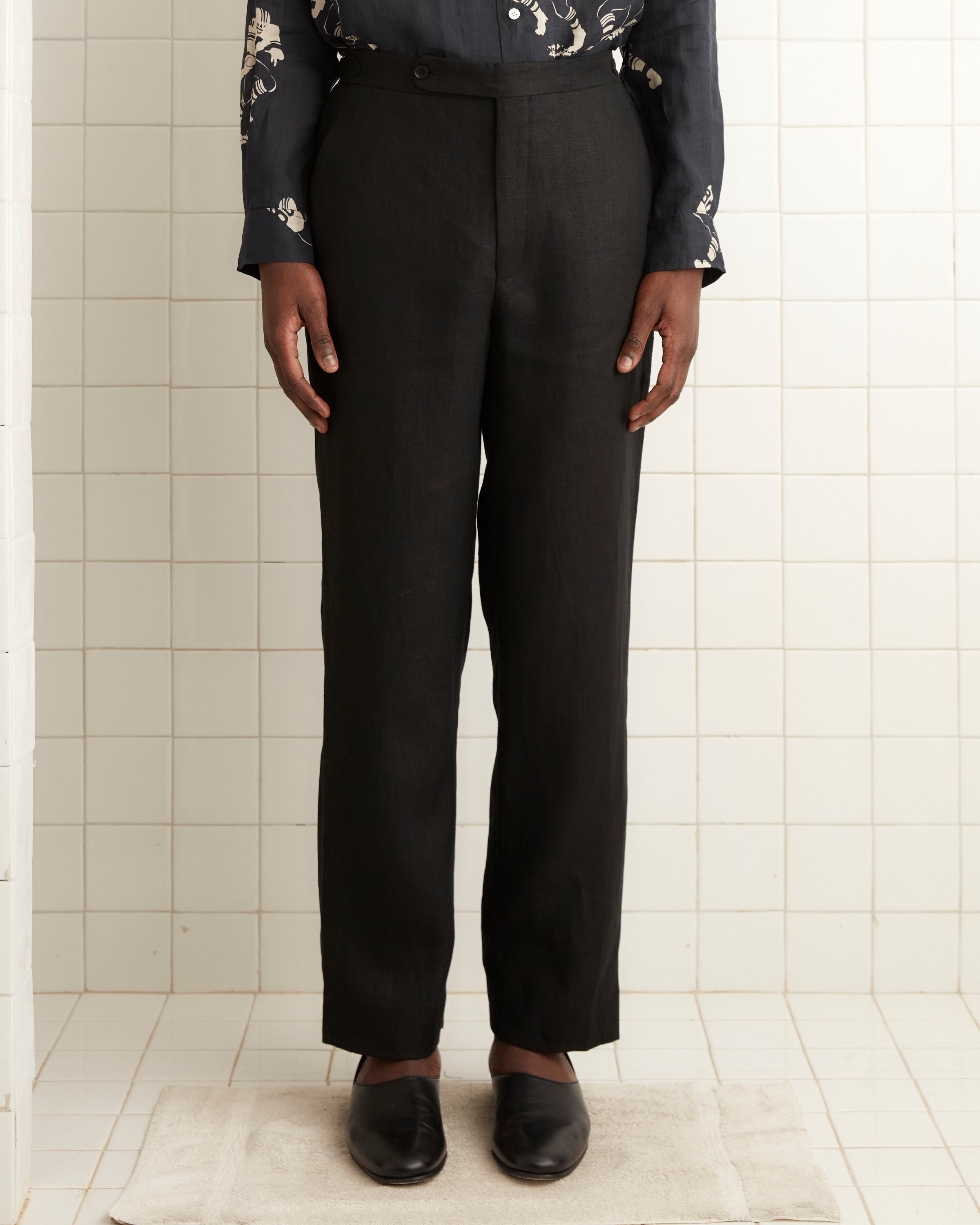 Linen Suiting Trousers - Black | Modern Menswear by yycbvcnbmmnbm